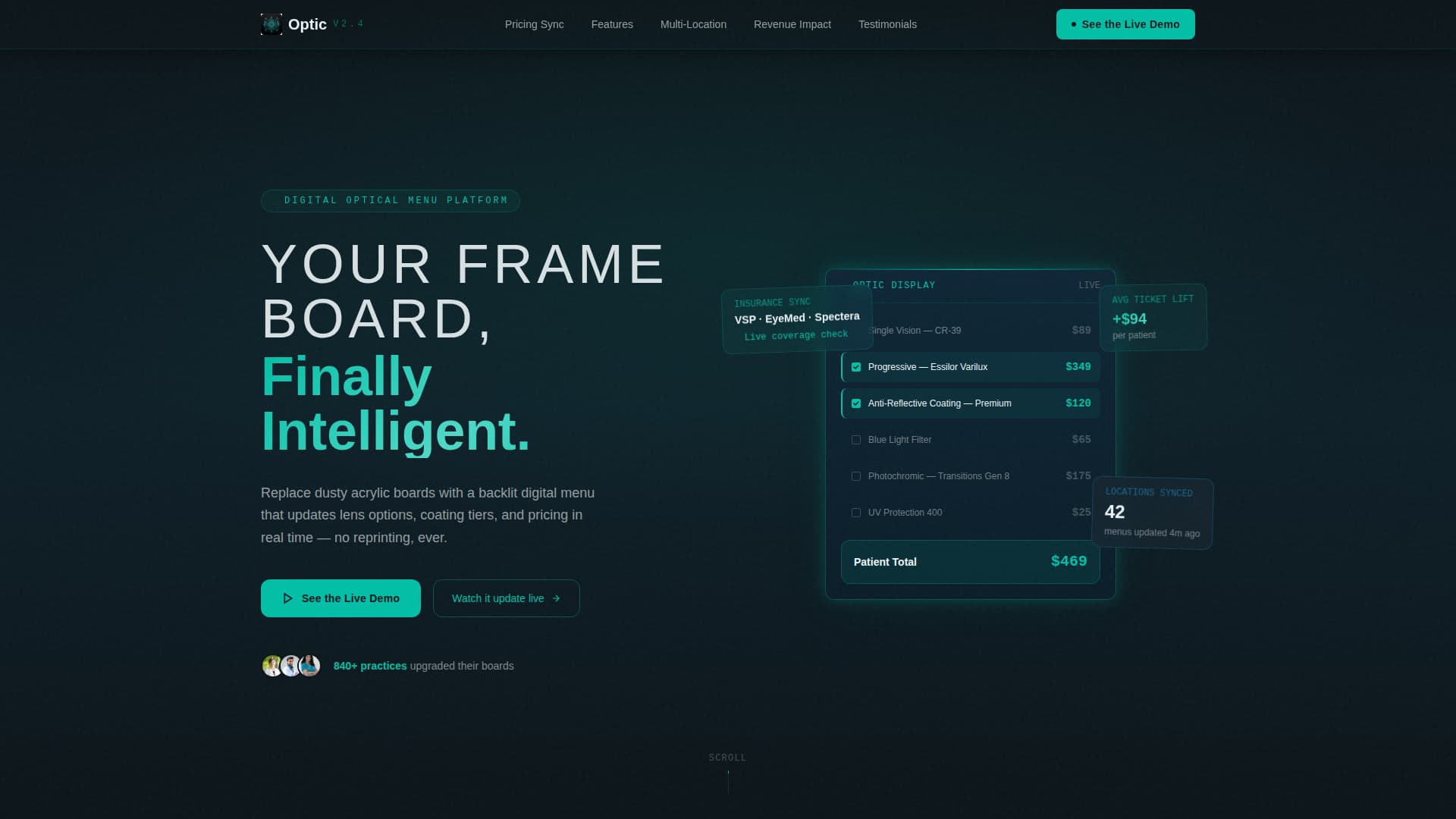 Optic - Intelligent Optometry Landing Page Template