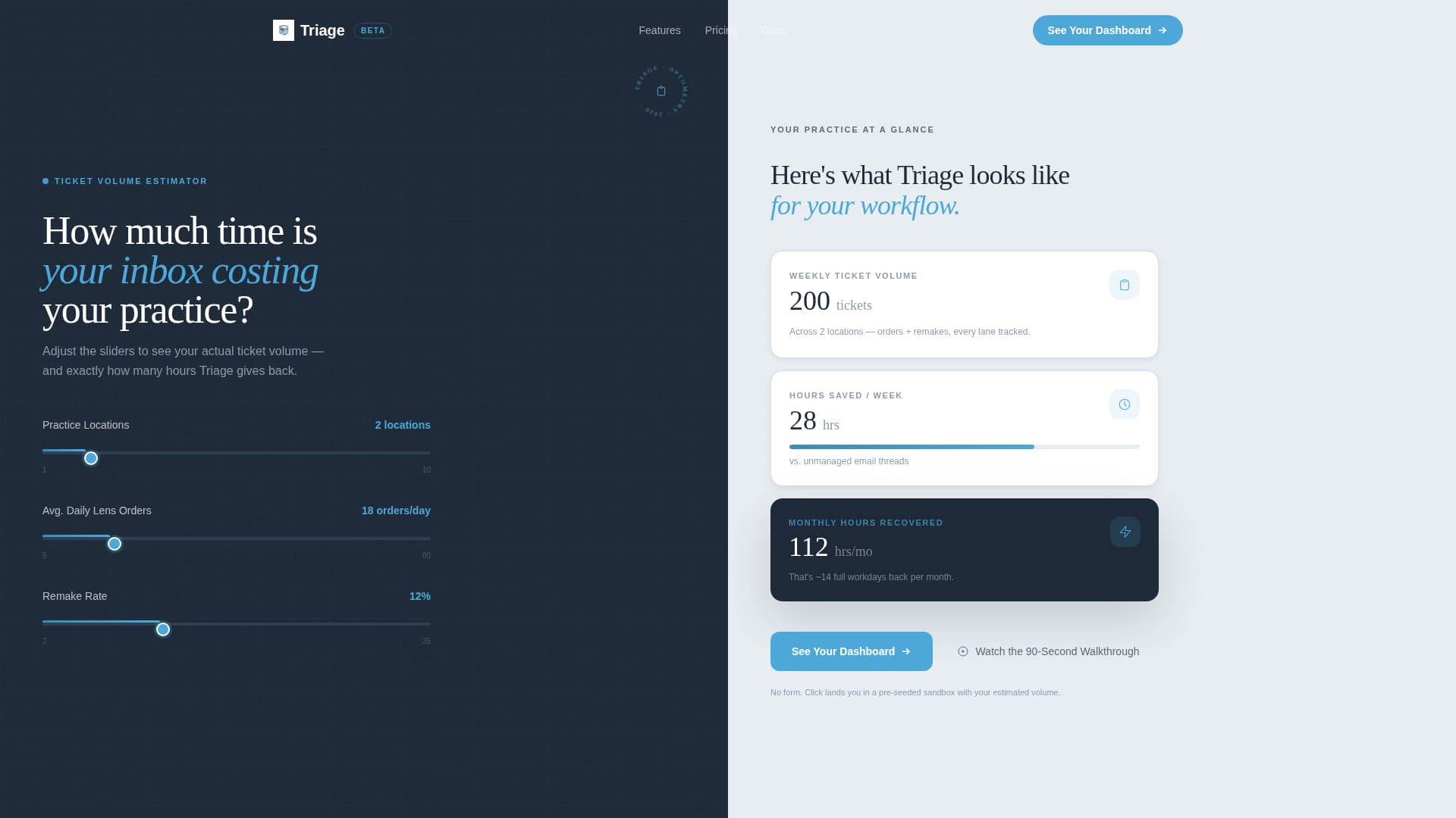 Triage - Streamlined Optometry Landing Page Template