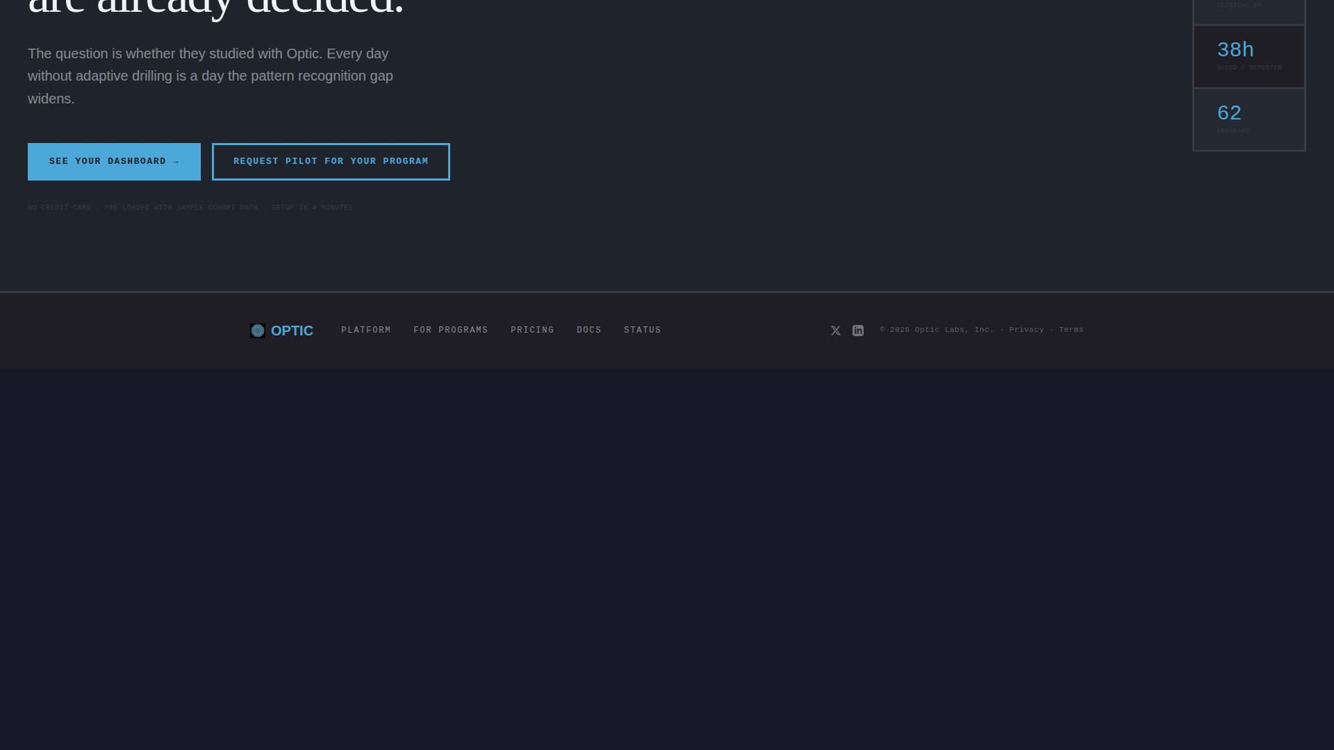 Optic - Brutalist Optometry Landing Page Template