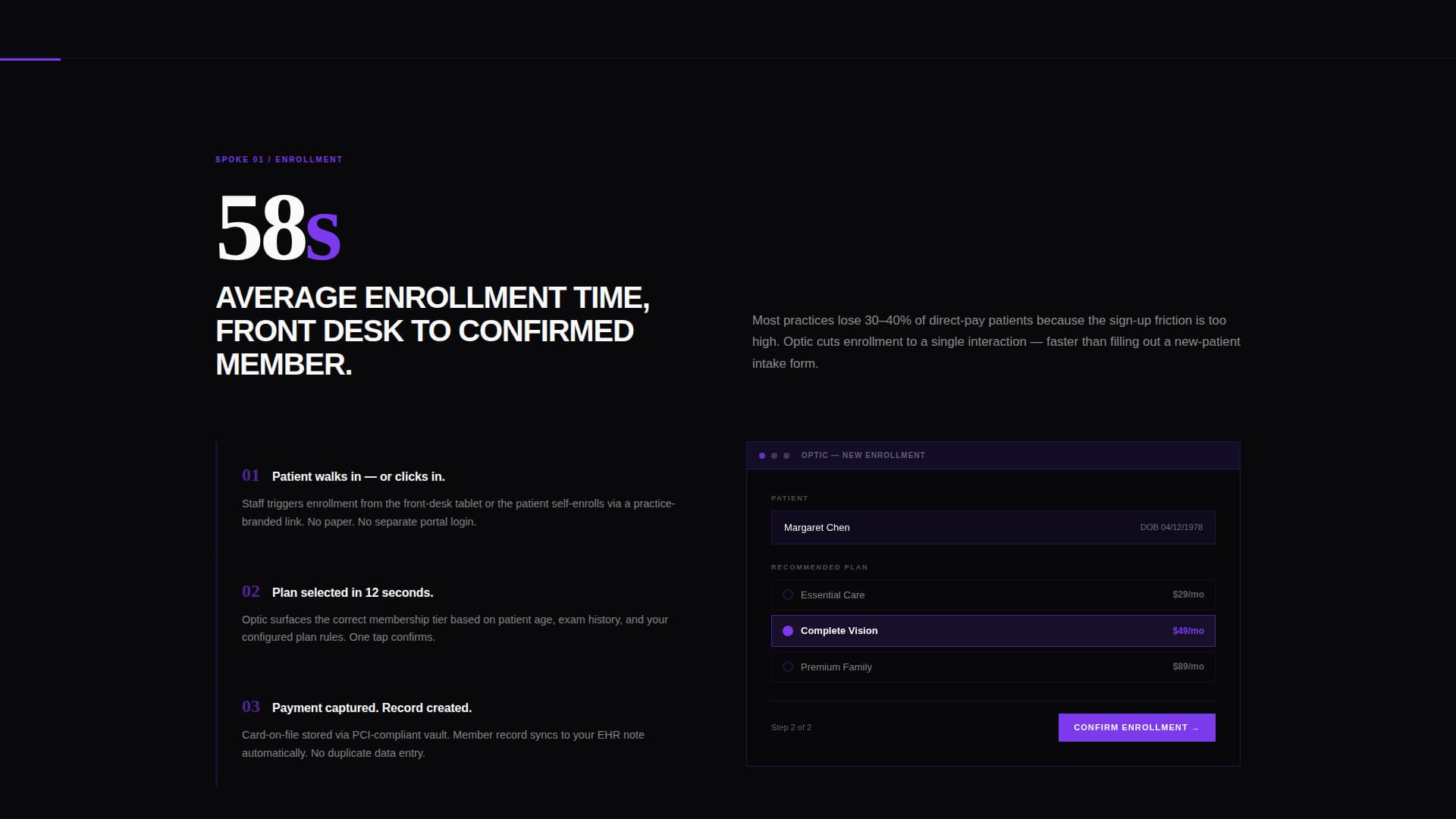 Spectrum — Authoritative Optometric Care Landing Page Template