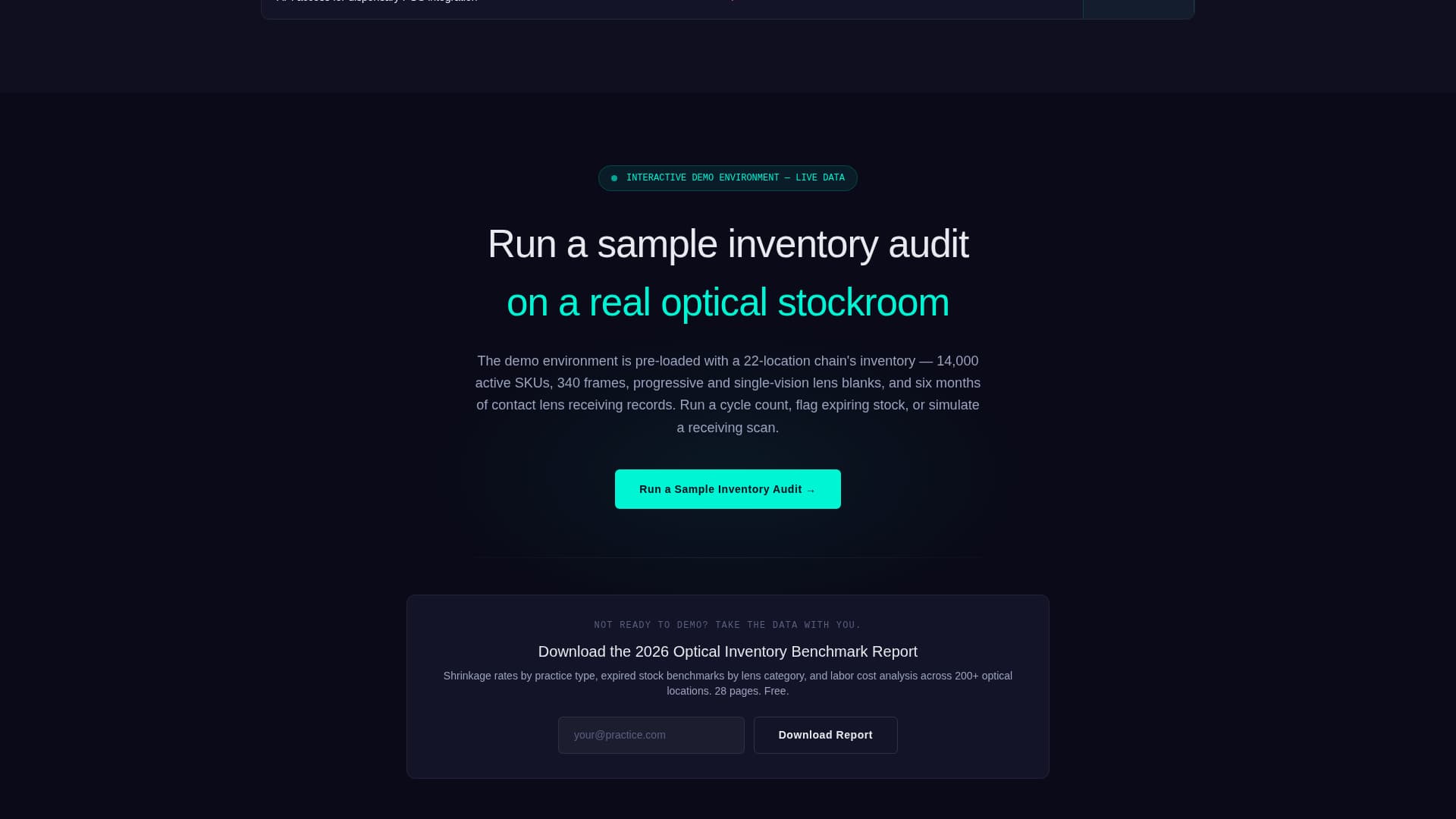 Stockroom - Precision Optometry Landing Page Template