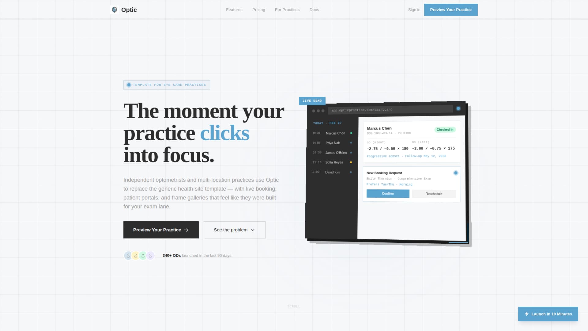 Prism — Results-Driven Contact Lens Landing Page Template