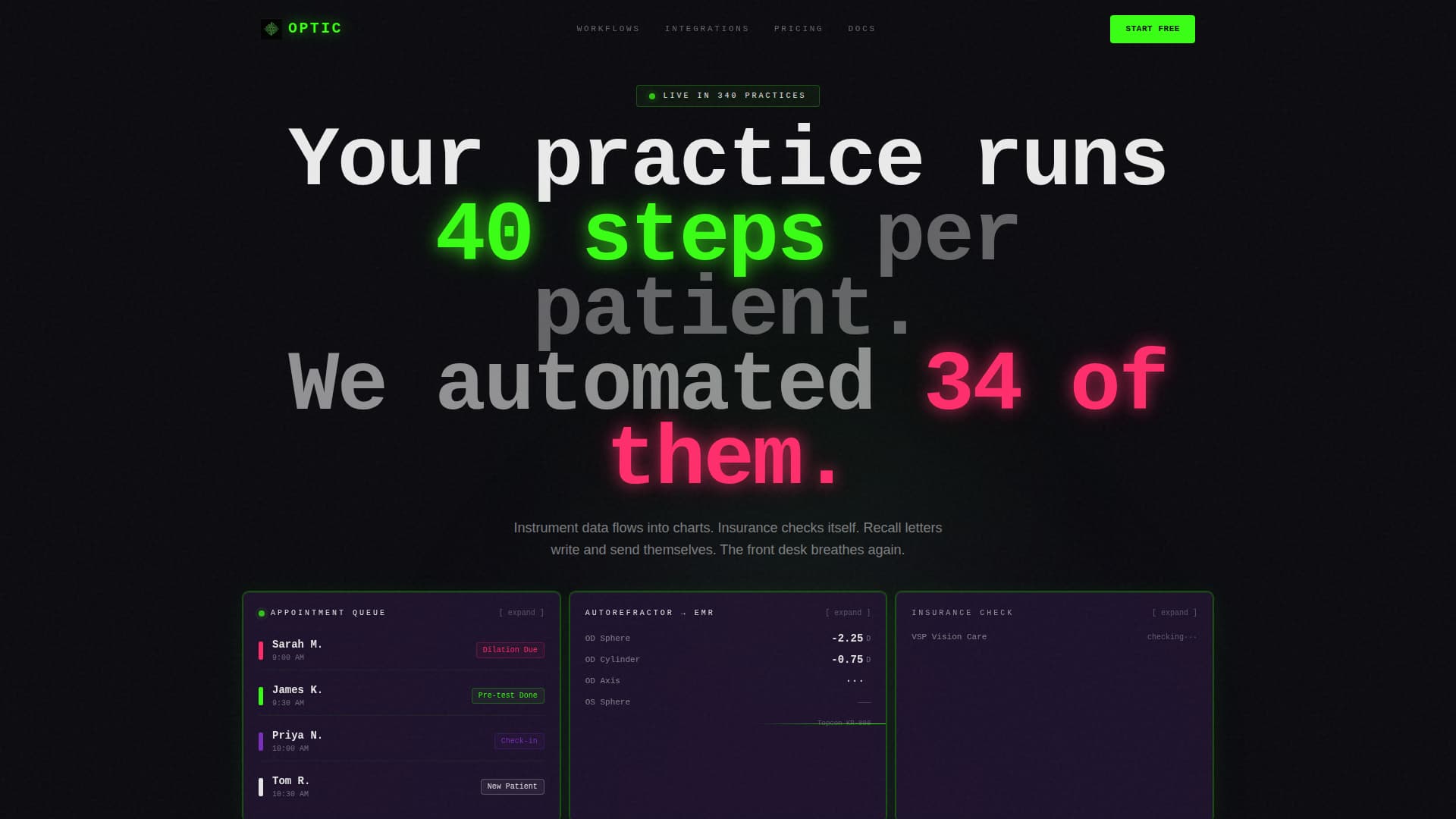 Optic - Automated Optometry Landing Page Template