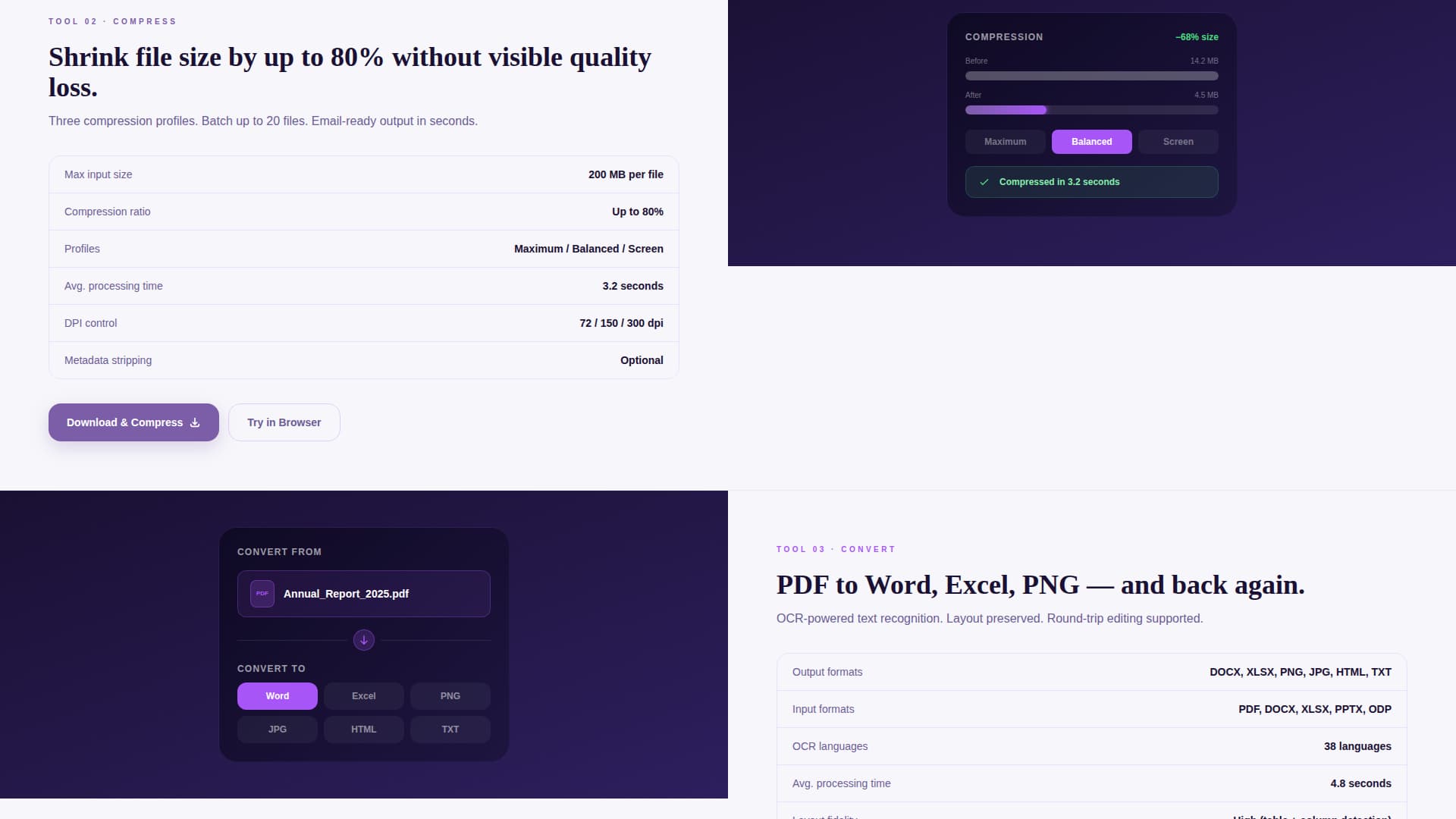 Convert - Powerful PDF Editor Landing Page Template