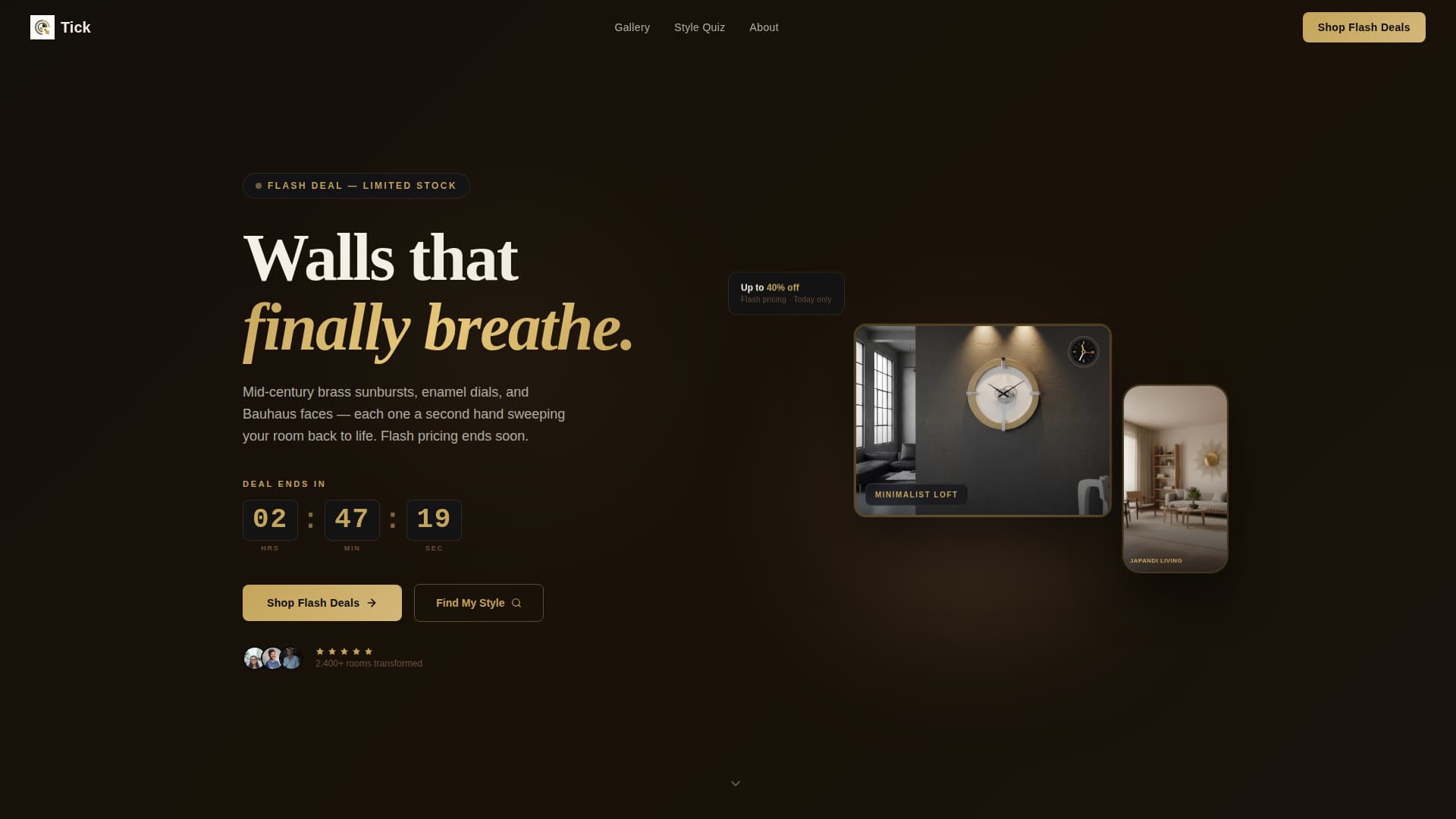 Tick - Stunning Clock Landing Page Template