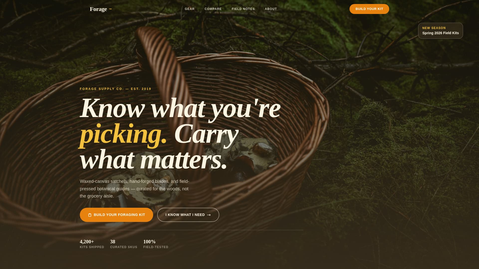 Forage - Rugged Wildcrafting Landing Page Template