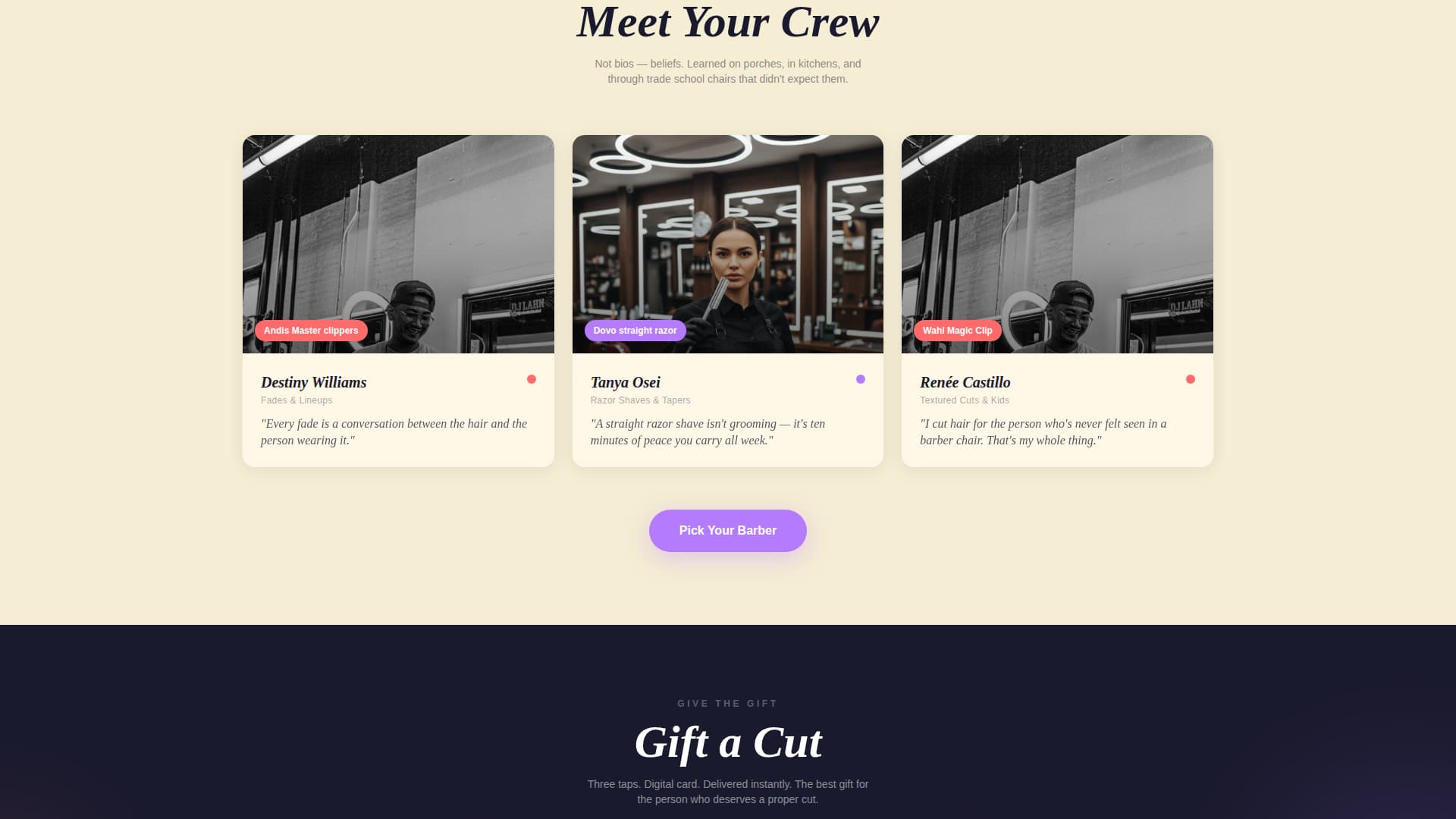 Fade - Bold Barbershop Landing Page Template