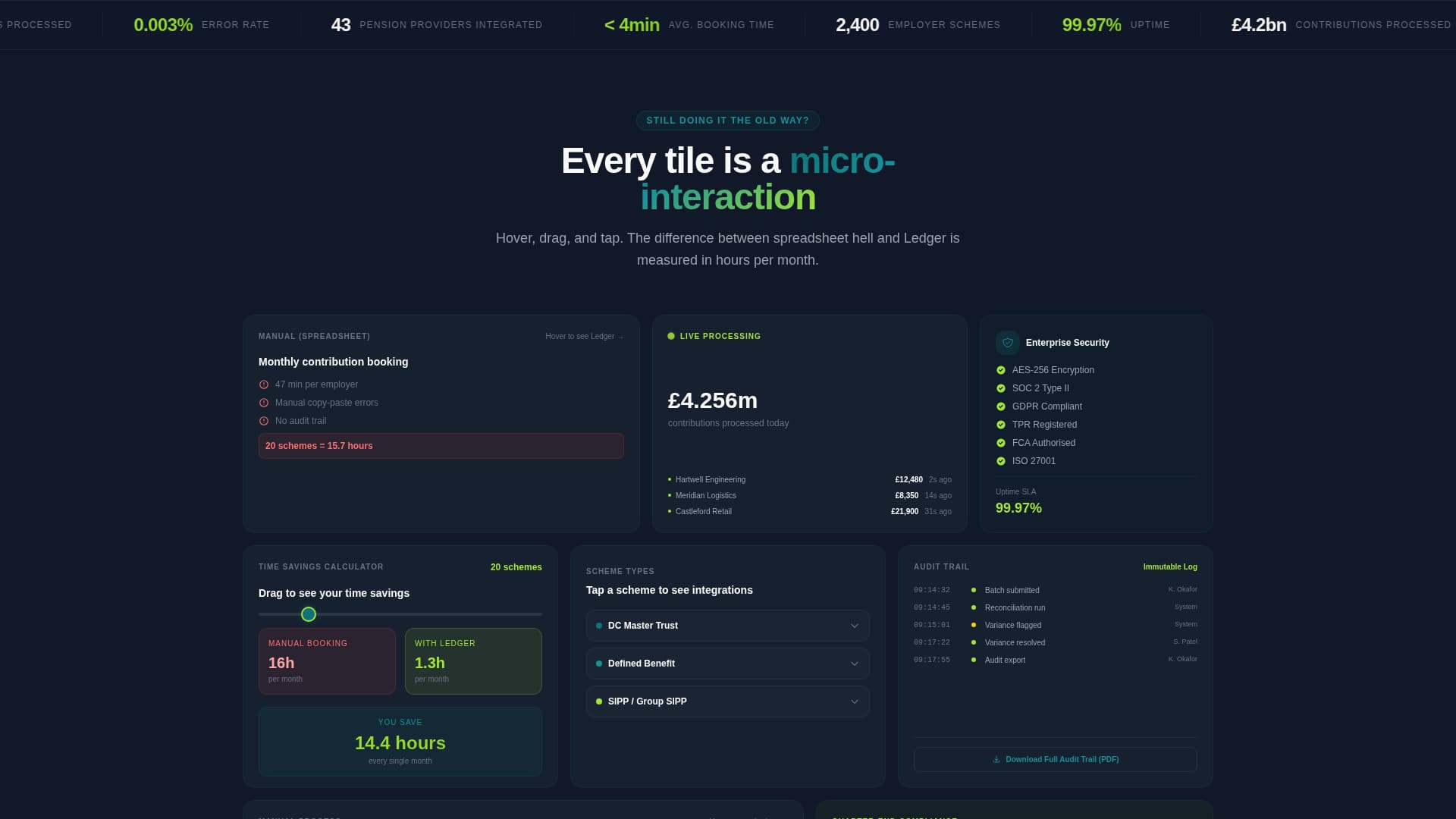 Ledger - Precision Pension Landing Page Template