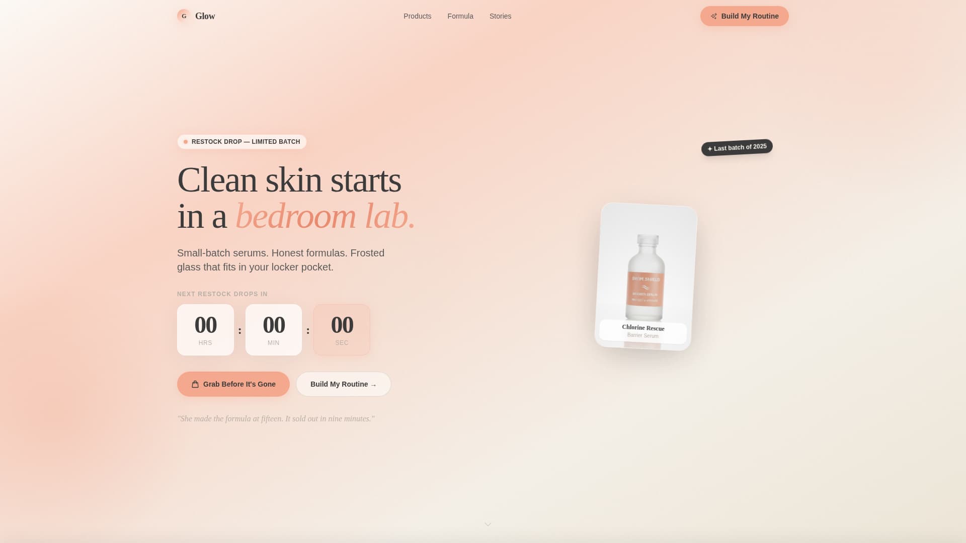 Glow - Pristine Beauty Landing Page Template
