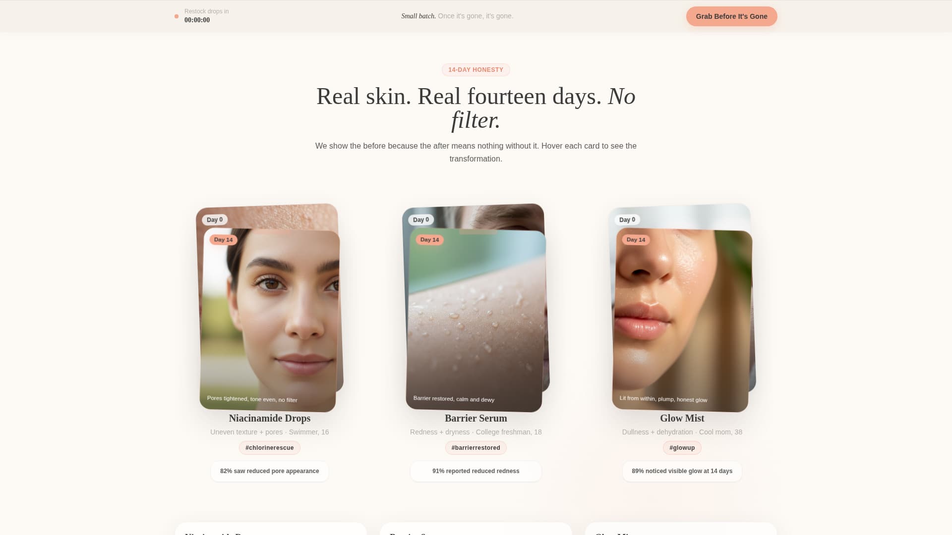 Glow - Pristine Beauty Landing Page Template
