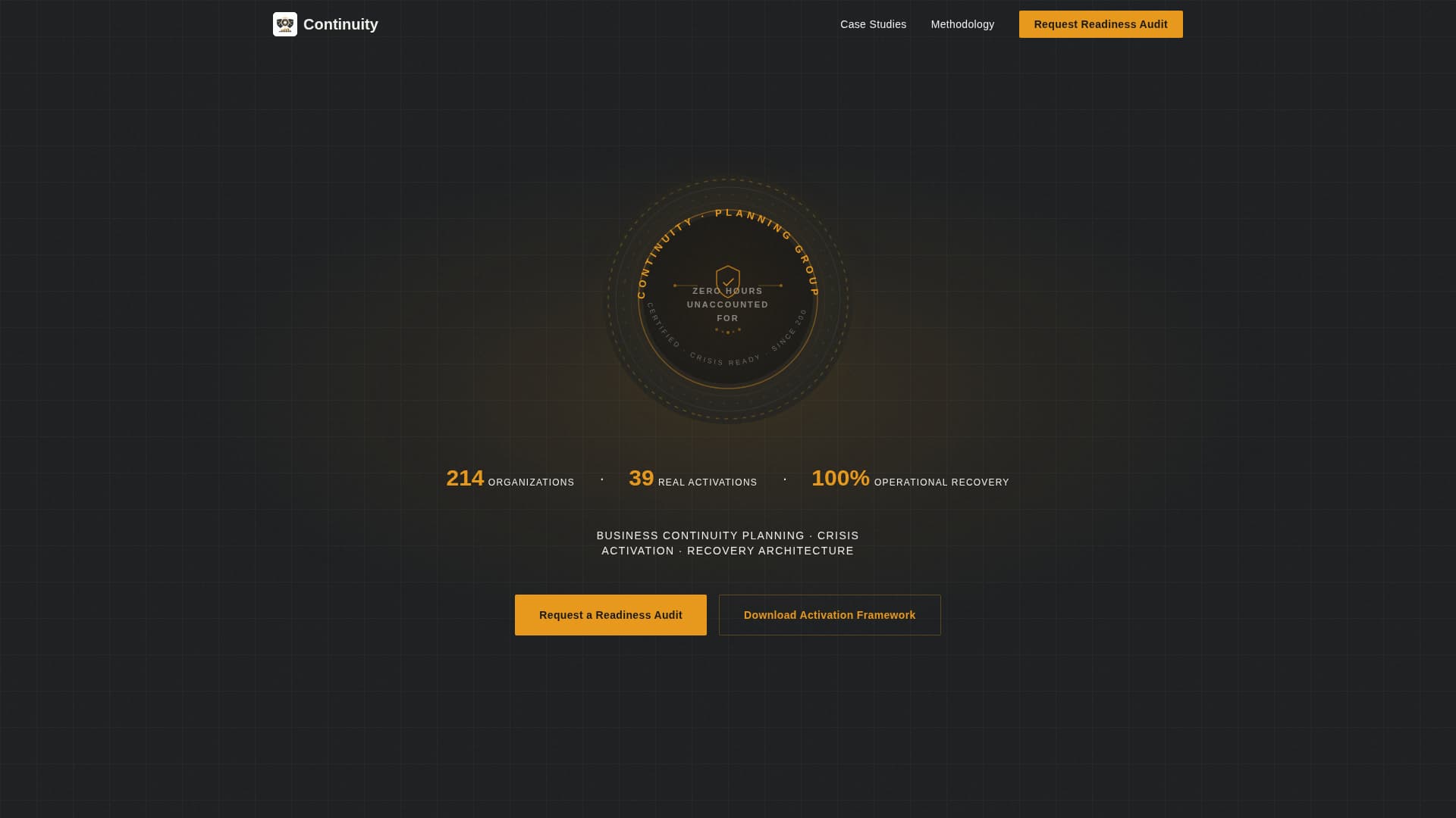 Continuity - Reliable Businesscontinuity Landing Page Template