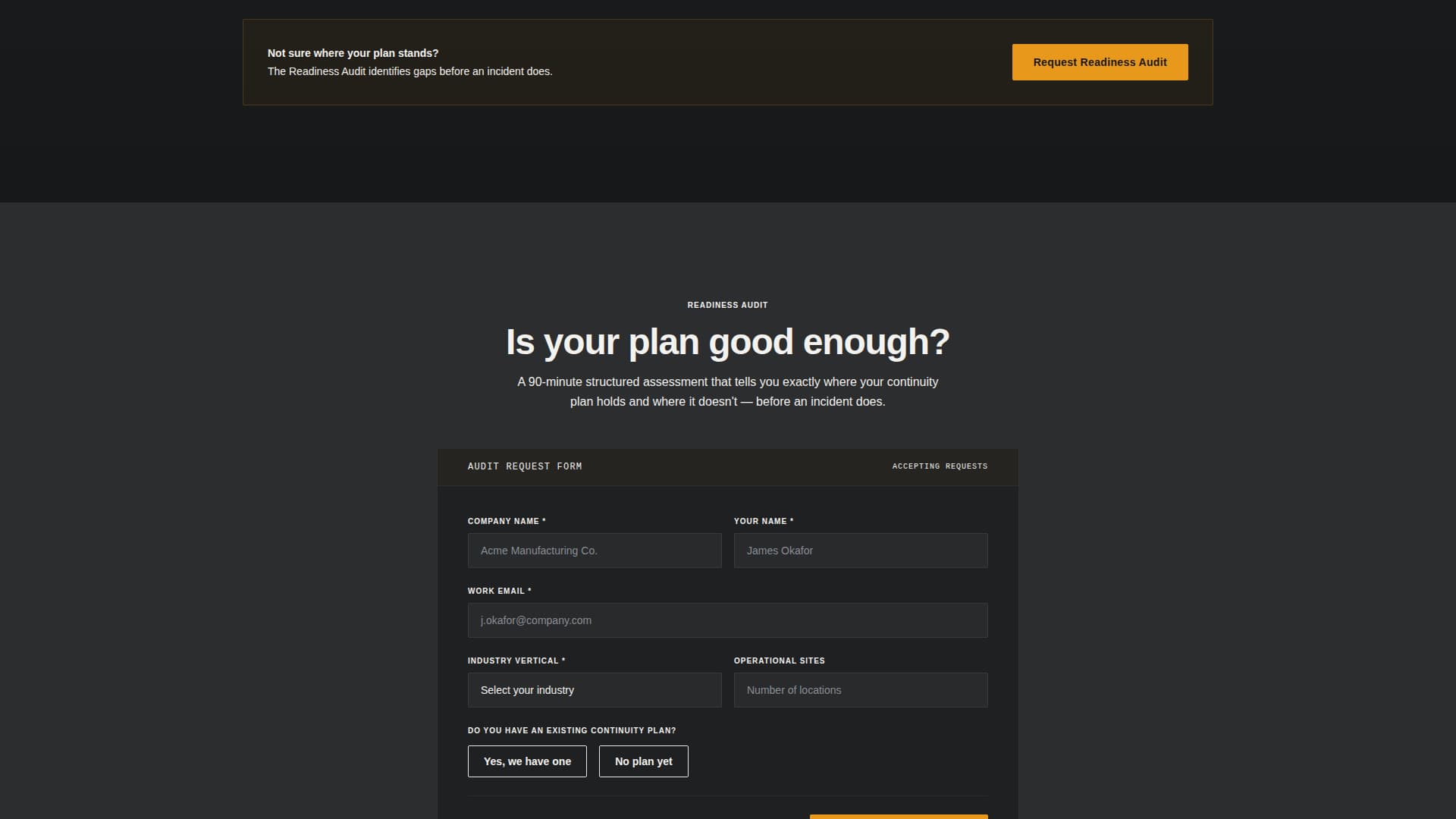 Continuity - Reliable Businesscontinuity Landing Page Template