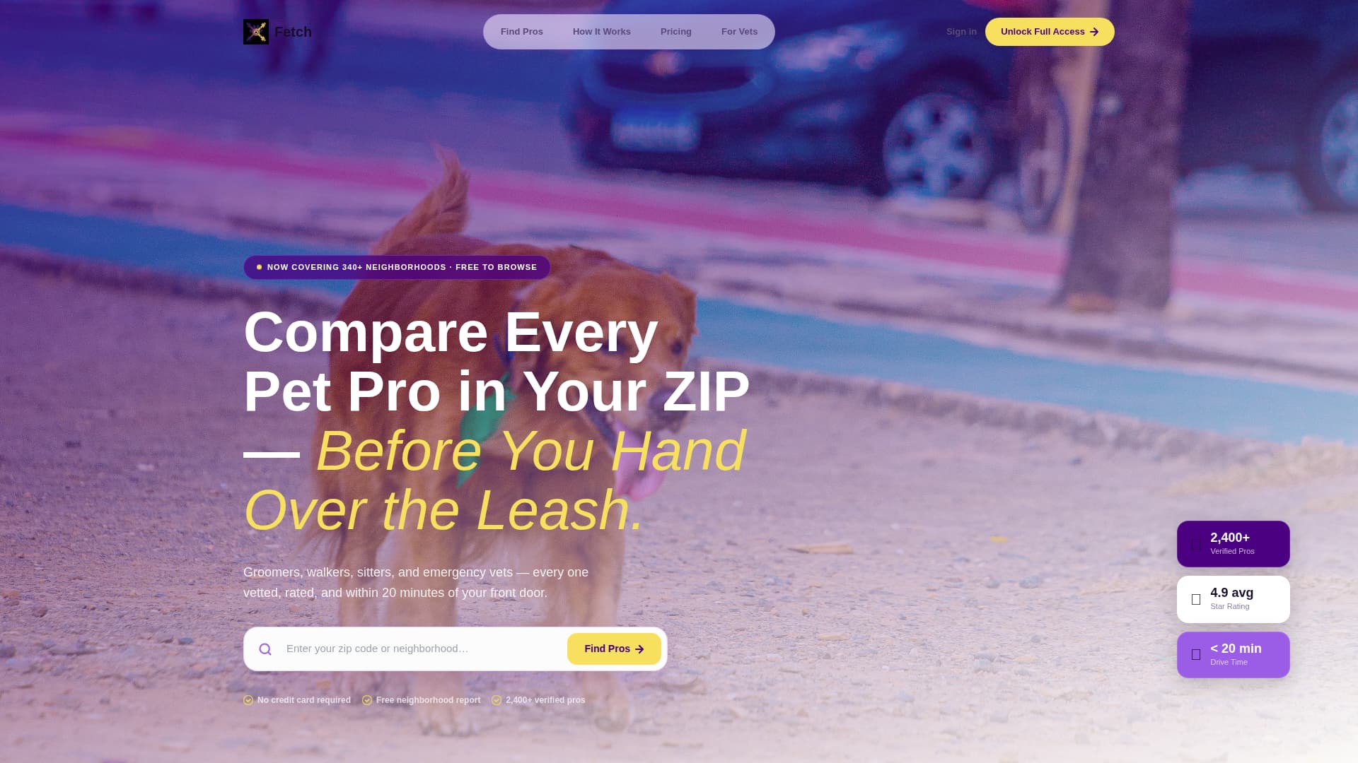 Fetch - Trusted Petcare Landing Page Template