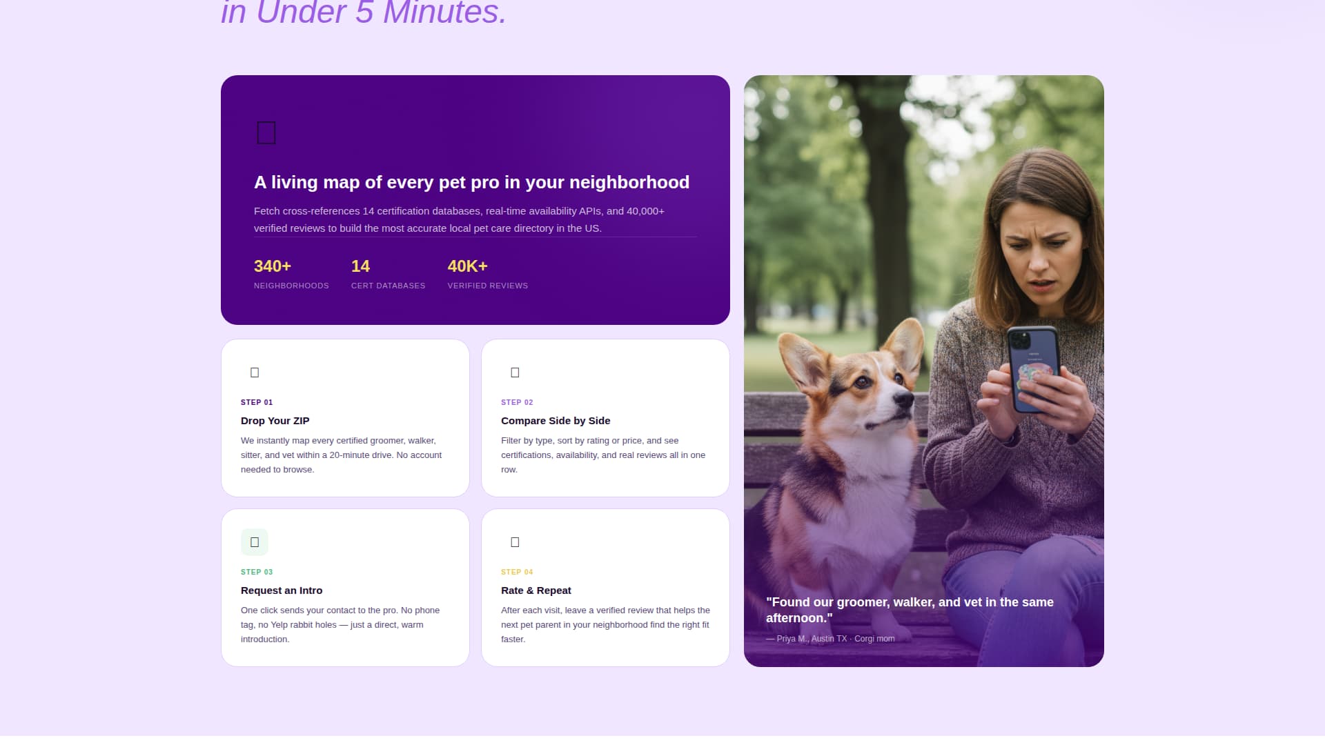 Fetch - Trusted Petcare Landing Page Template