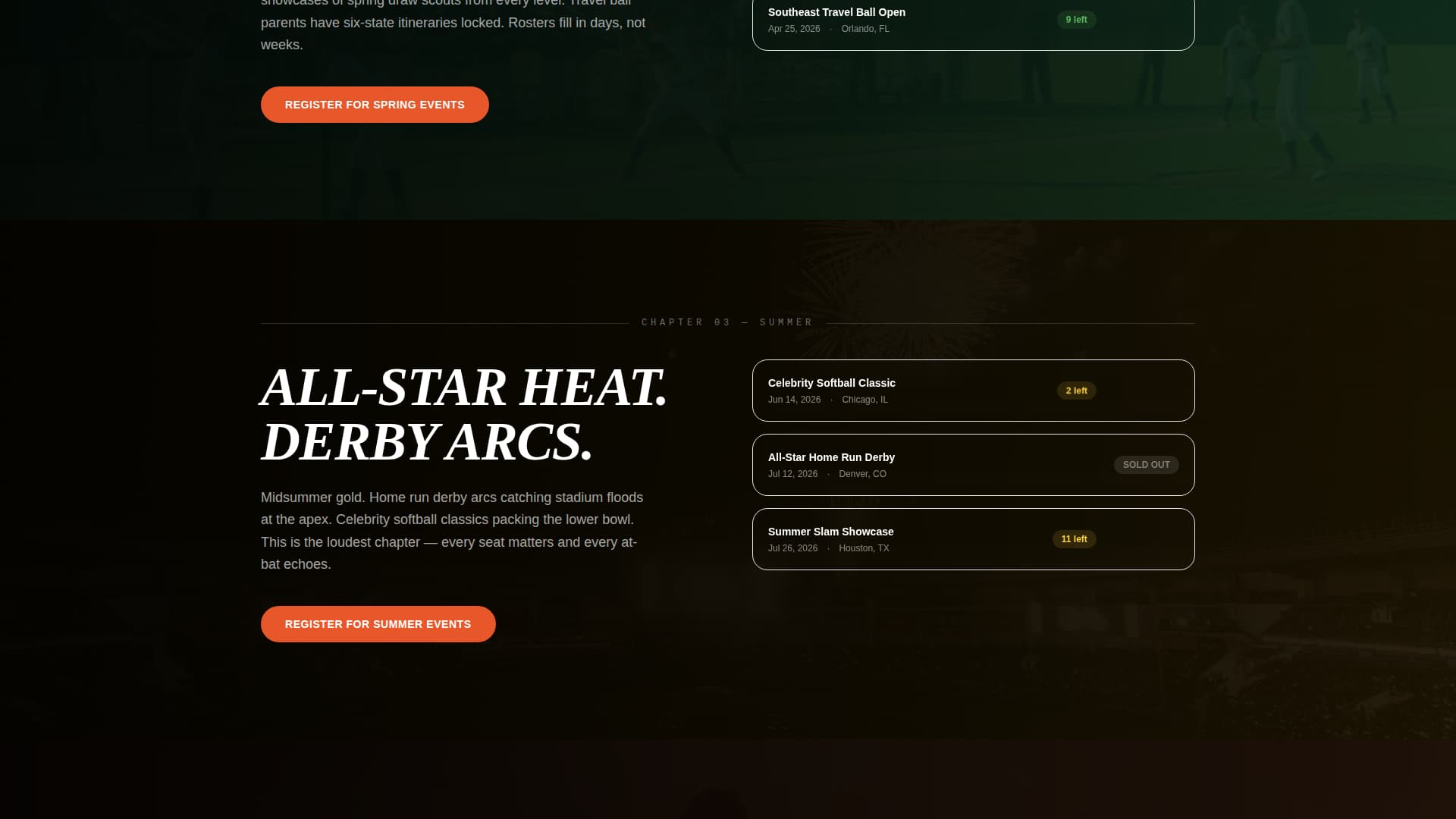 Dugout - Electric Baseball Landing Page Template