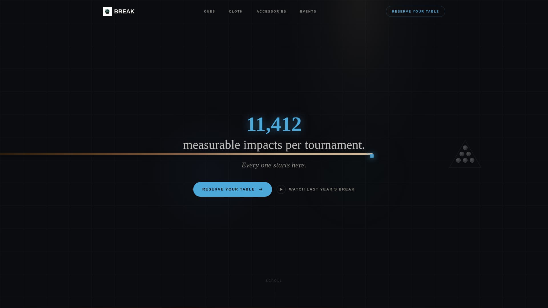 Break - Precision Billiards Landing Page Template