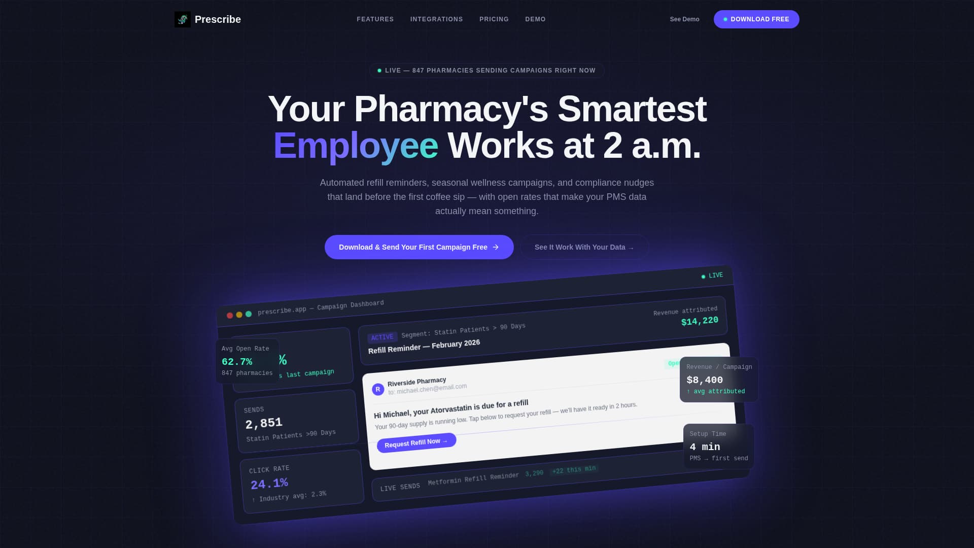 Prescribe - Powerful Pharmacymarketing Landing Page Template