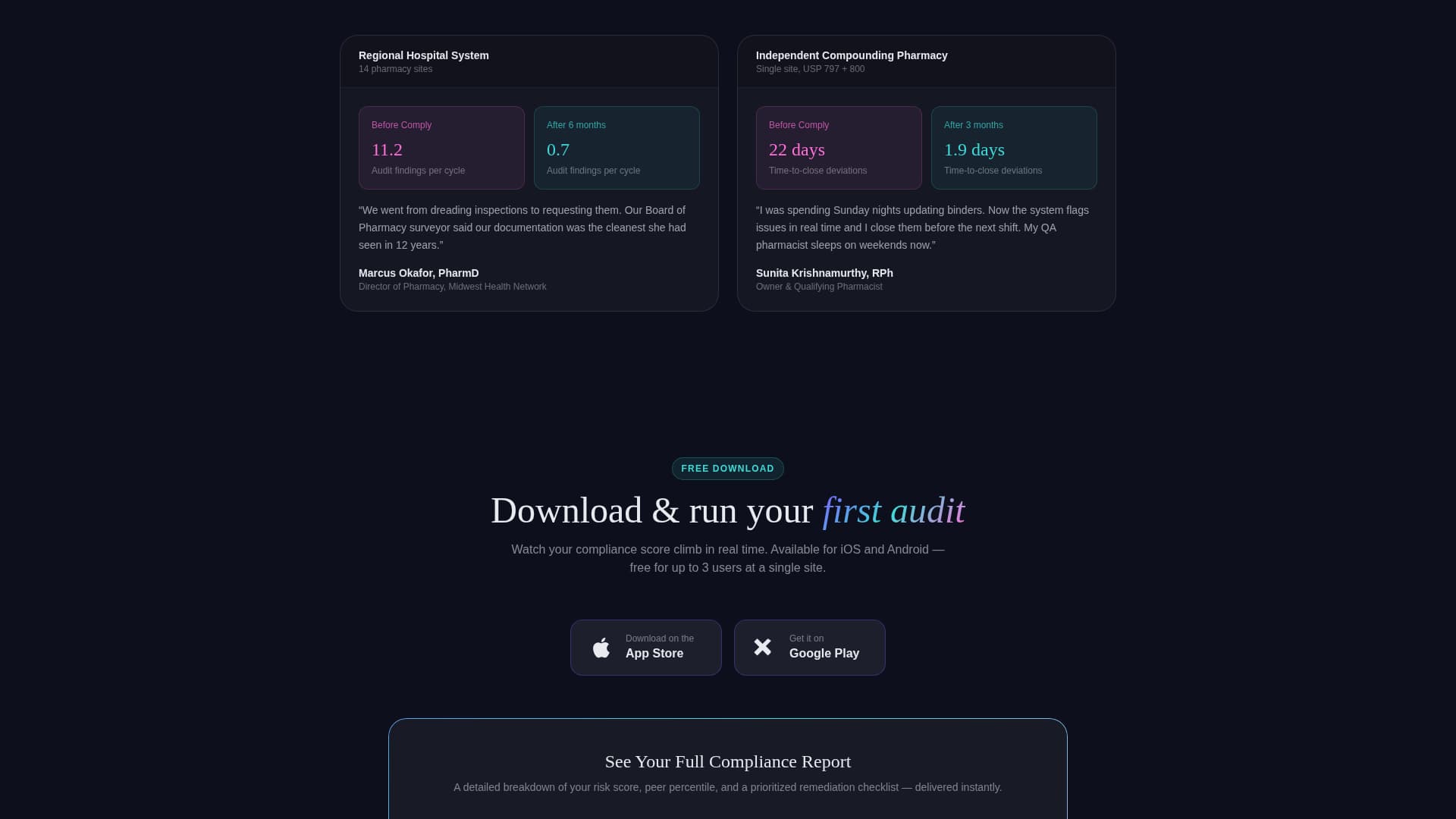 Comply - Powerful Pharmacycompliance Landing Page Template