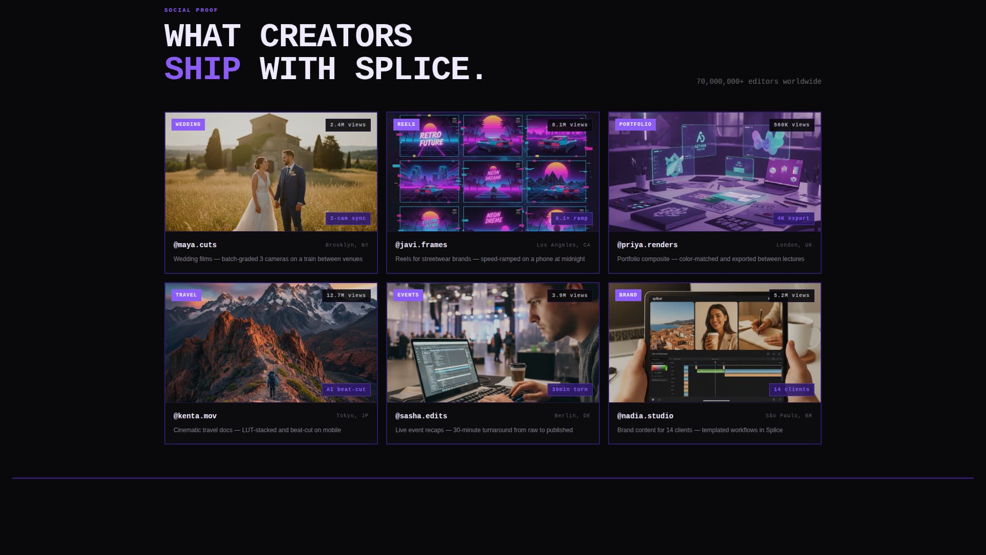 Splice - Powerful Video Editor Landing Page Template