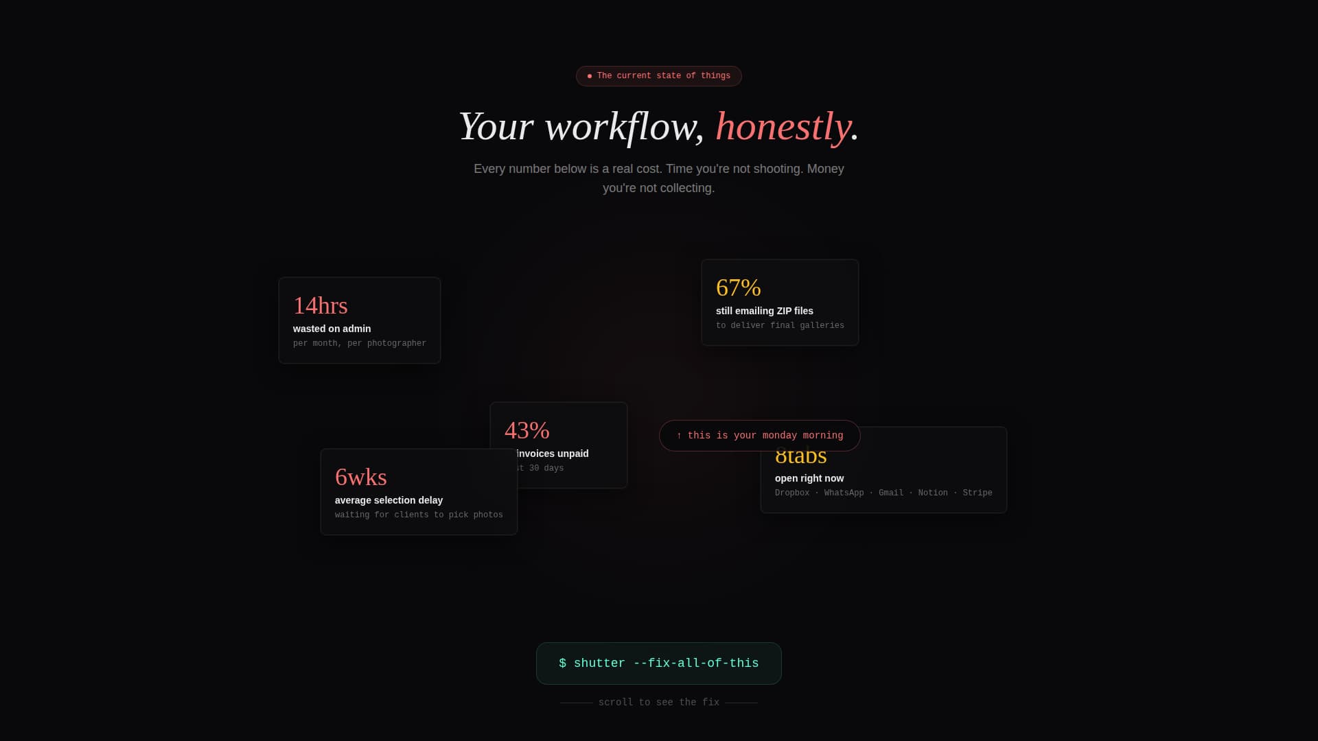 Shutter - Streamlined Photography Landing Page Template