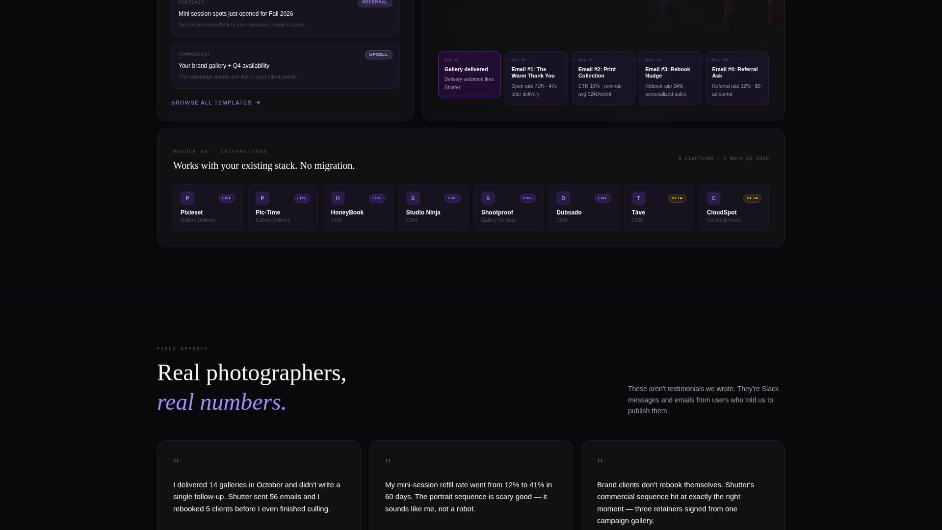 Shutter - Automated Photography Landing Page Template