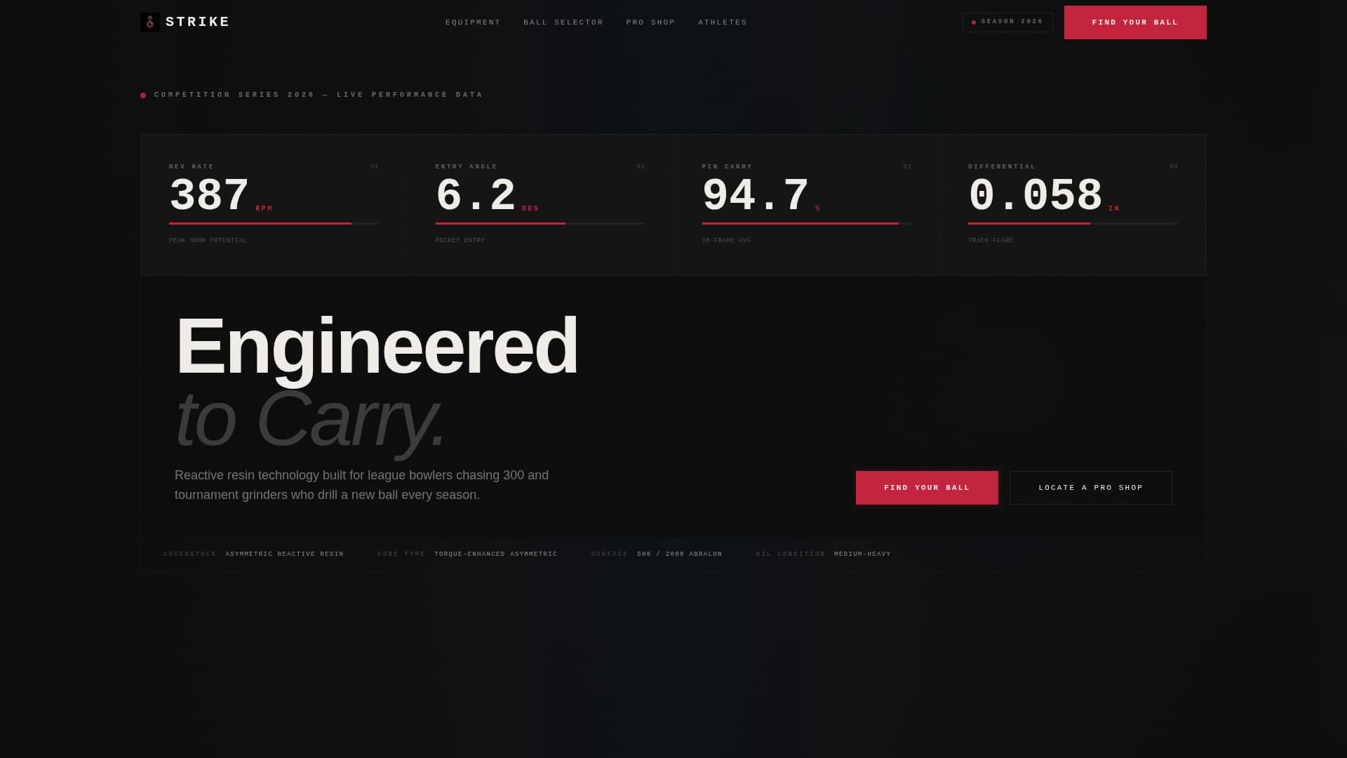 Strike - Competitive Bowling Landing Page Template