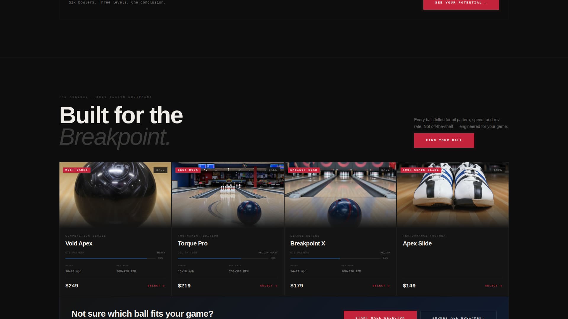 Strike - Competitive Bowling Landing Page Template