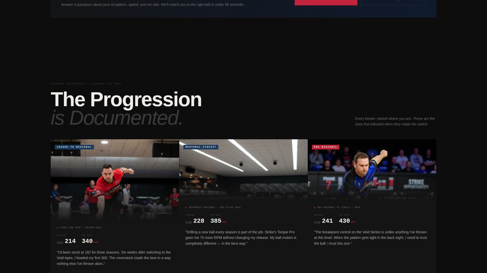 Strike - Competitive Bowling Landing Page Template