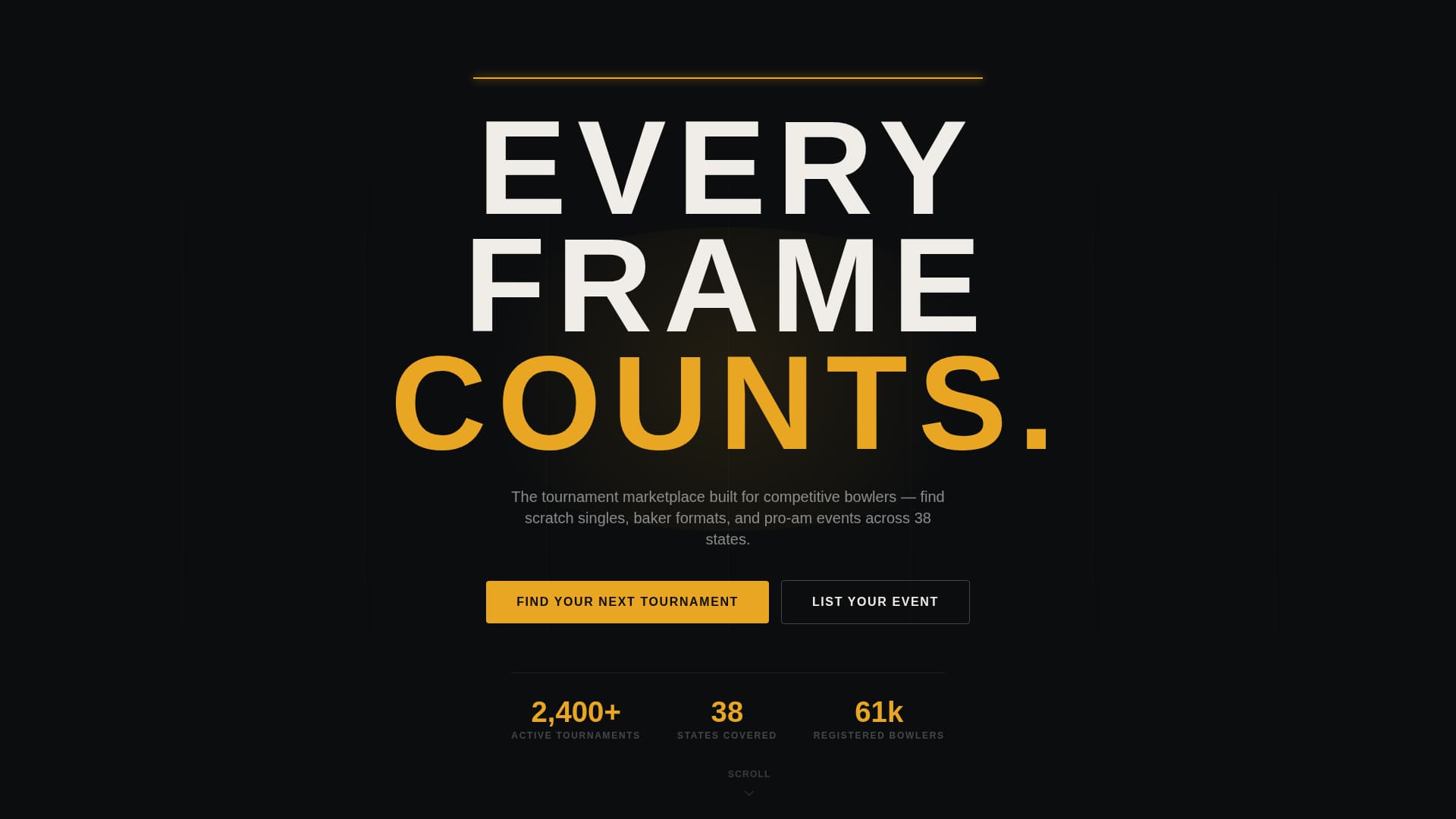 Strike - Cinematic Bowling Landing Page Template