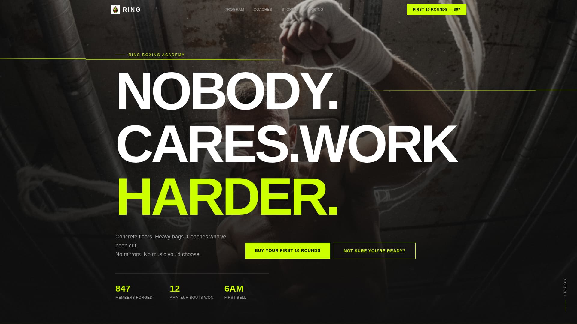 Boxing Pricing Website Template