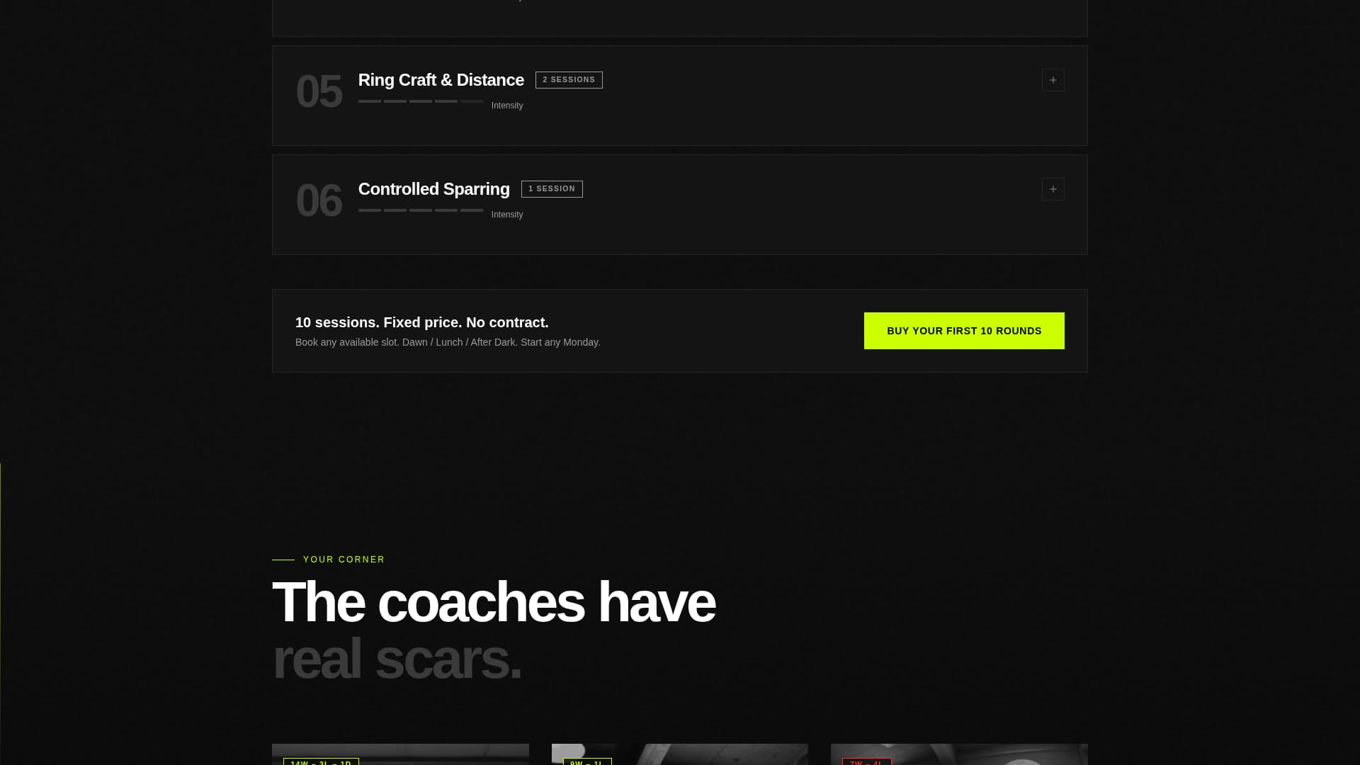 Boxing Pricing Website Template