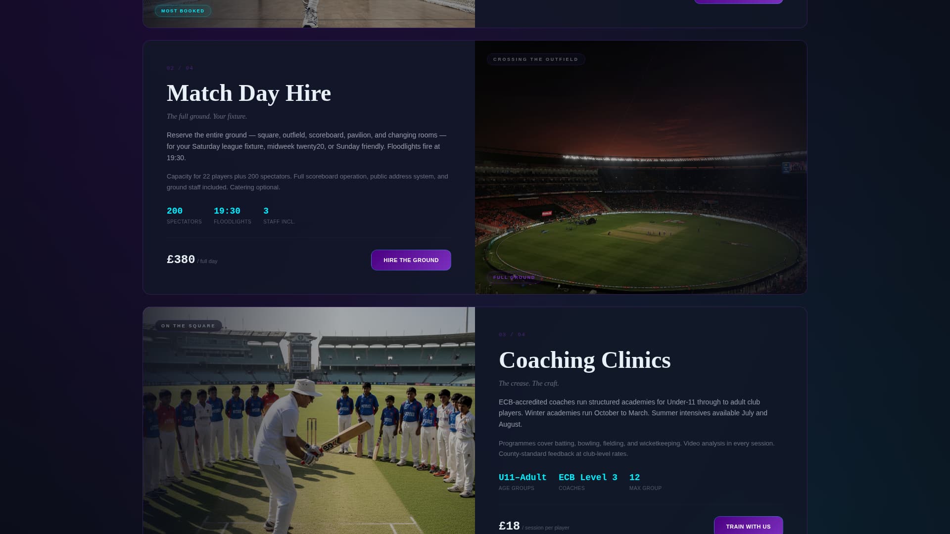 Stadium & Arena Booking Website Template