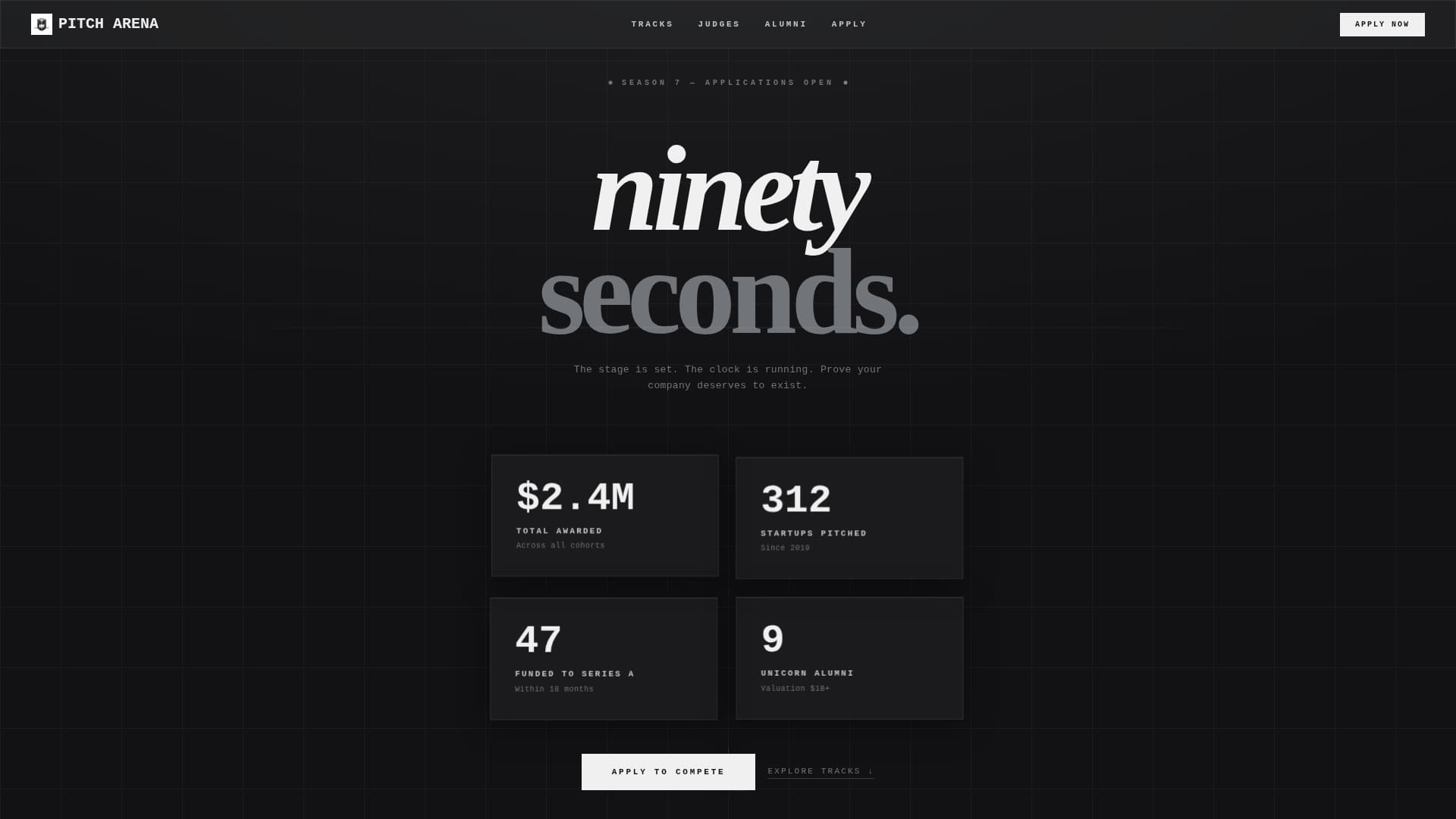 Pitcharena - High Stakes Startup Landing Page Template