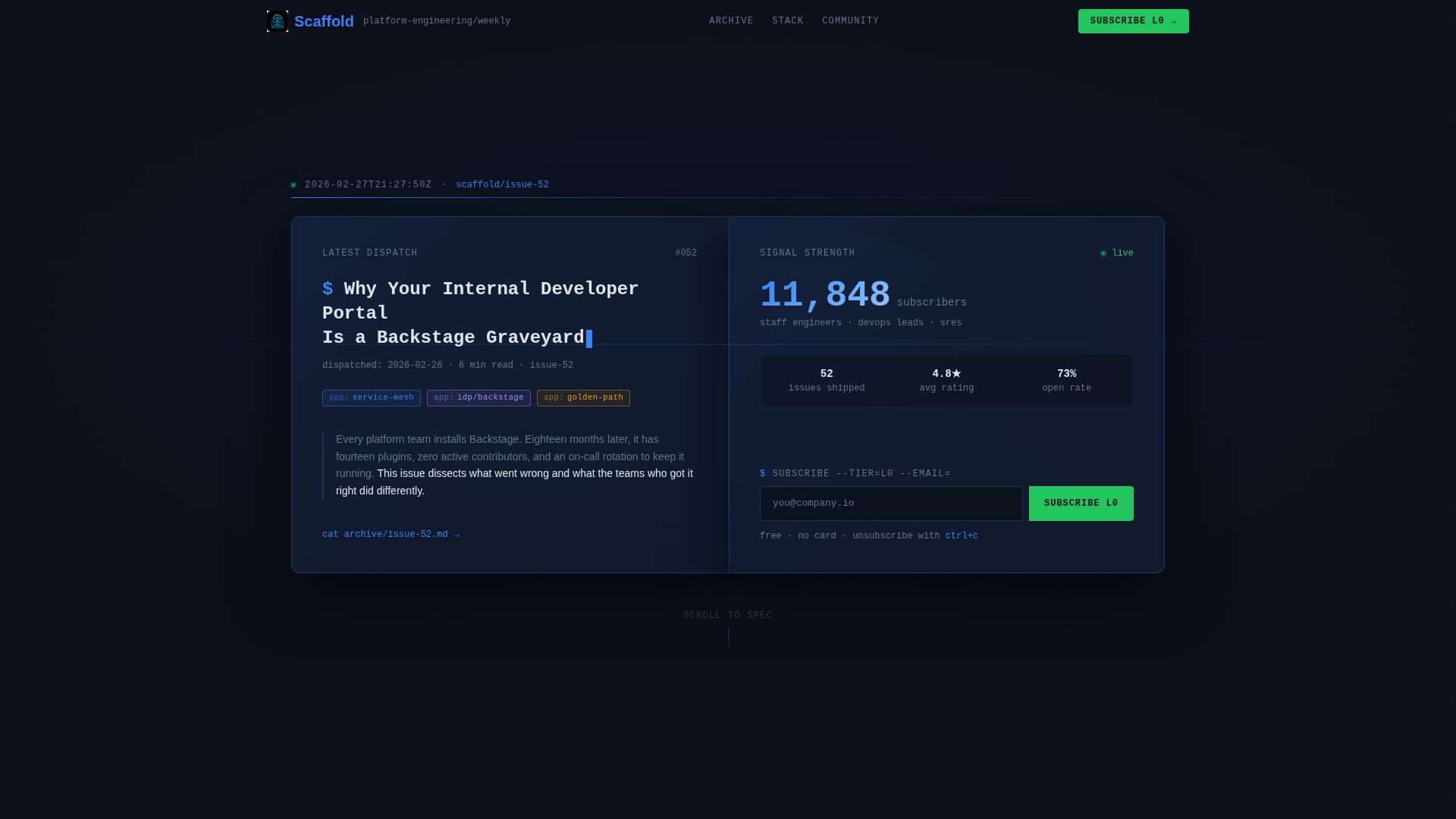 Scaffold - Powerful Platform Engineering Landing Page Template