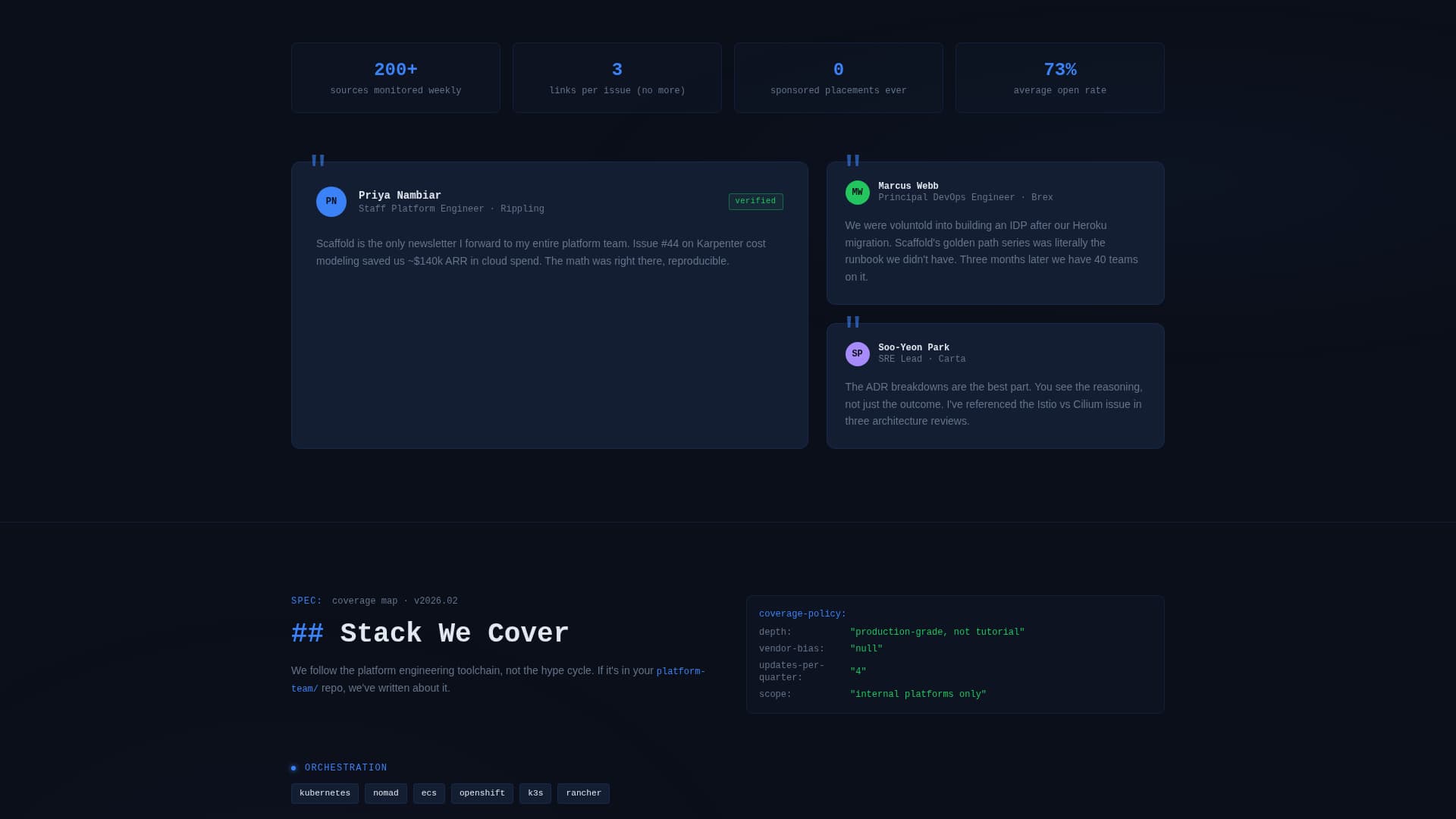 Scaffold - Powerful Platform Engineering Landing Page Template