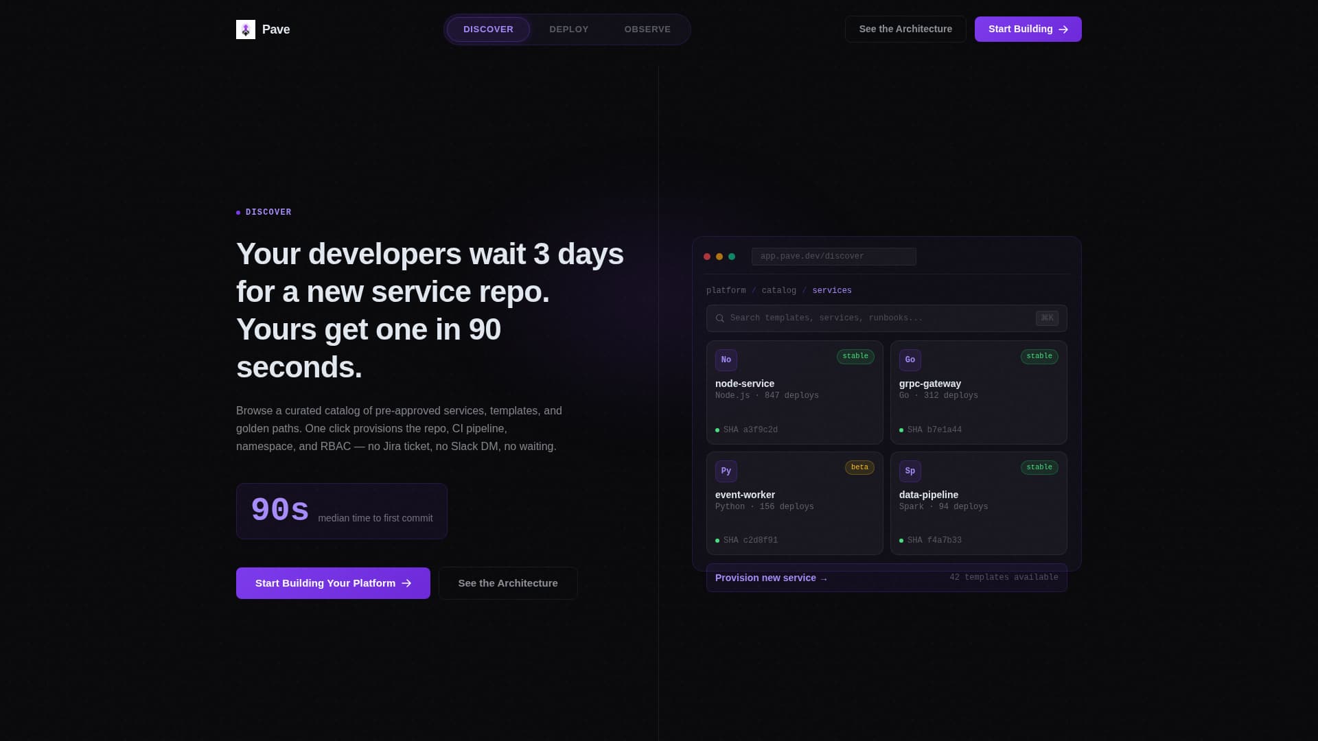 Pave - Powerful Platform Engineering Landing Page Template