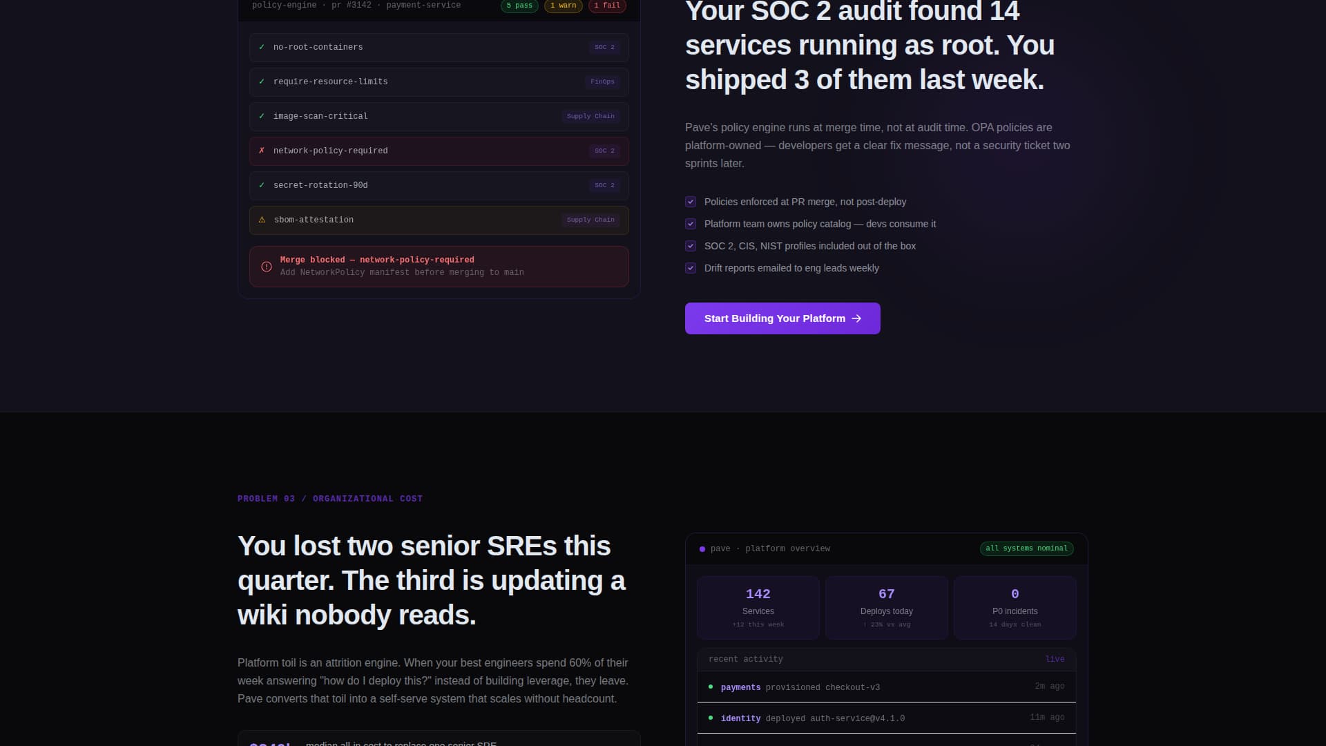 Pave - Powerful Platform Engineering Landing Page Template