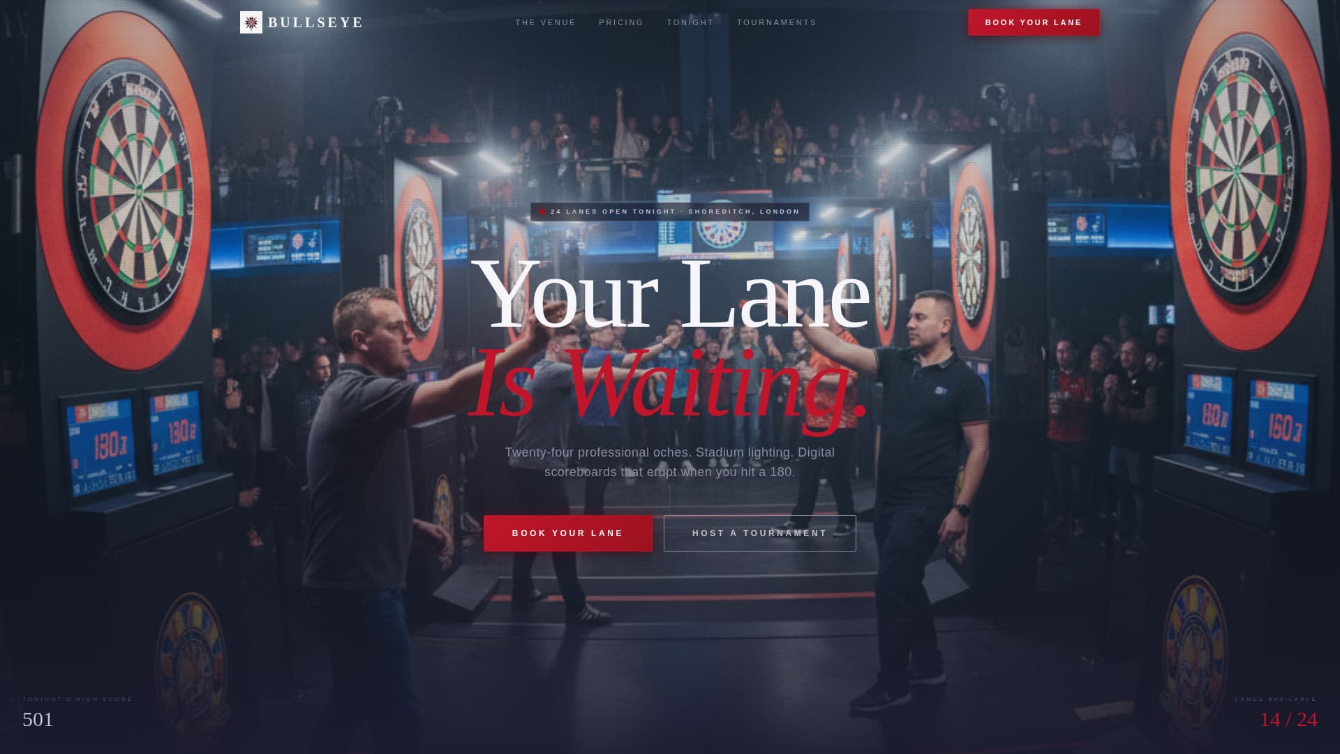Darts Booking Website Template