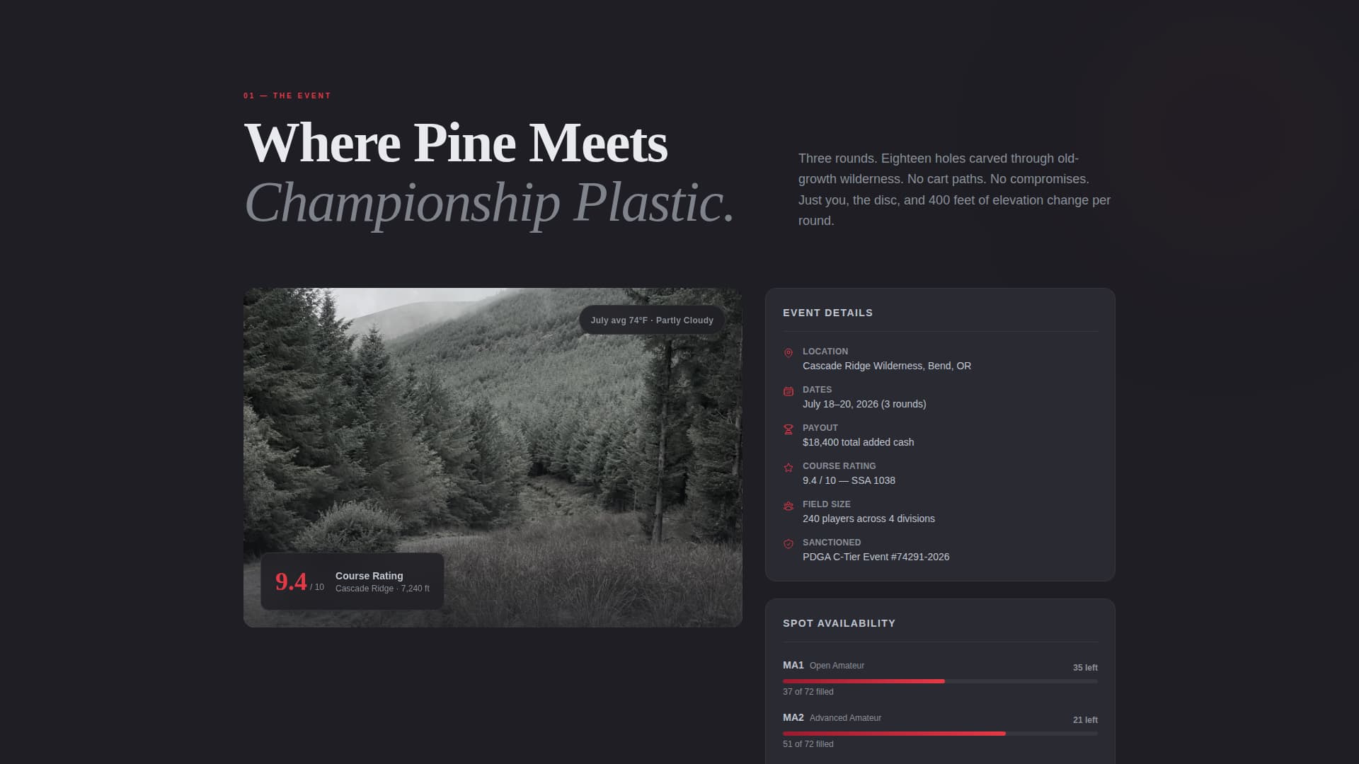 Disc Golf Complete Professional Website Template