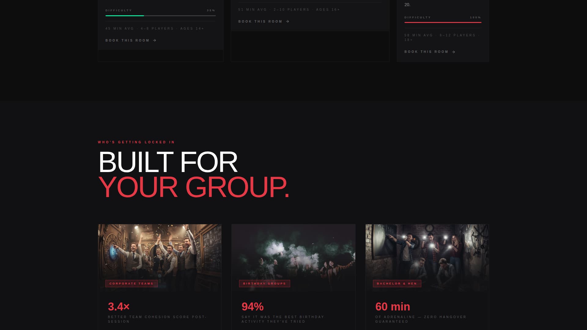 Lockout - Highstakes Escaperoom Landing Page Template