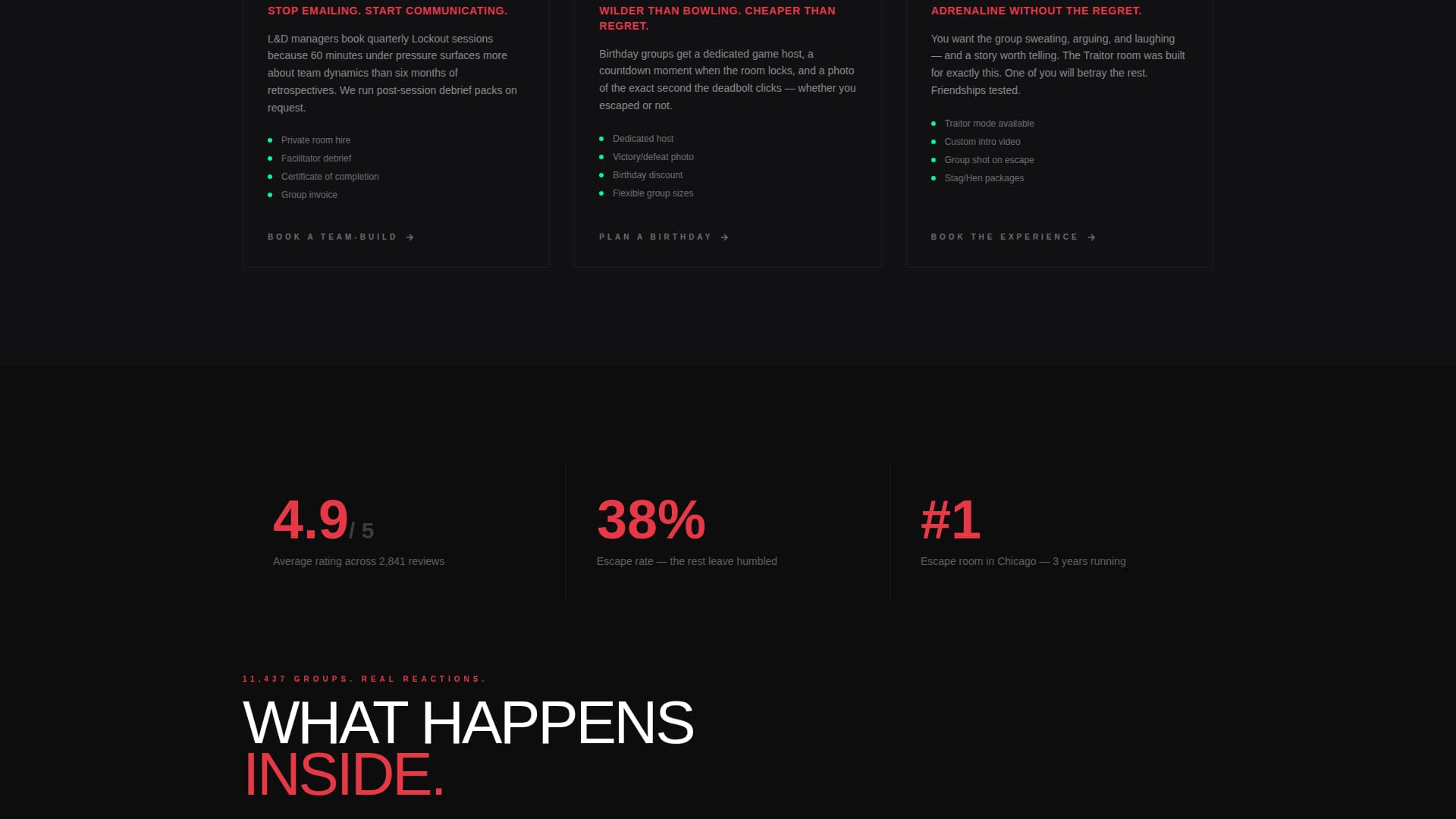 Lockout - Highstakes Escaperoom Landing Page Template