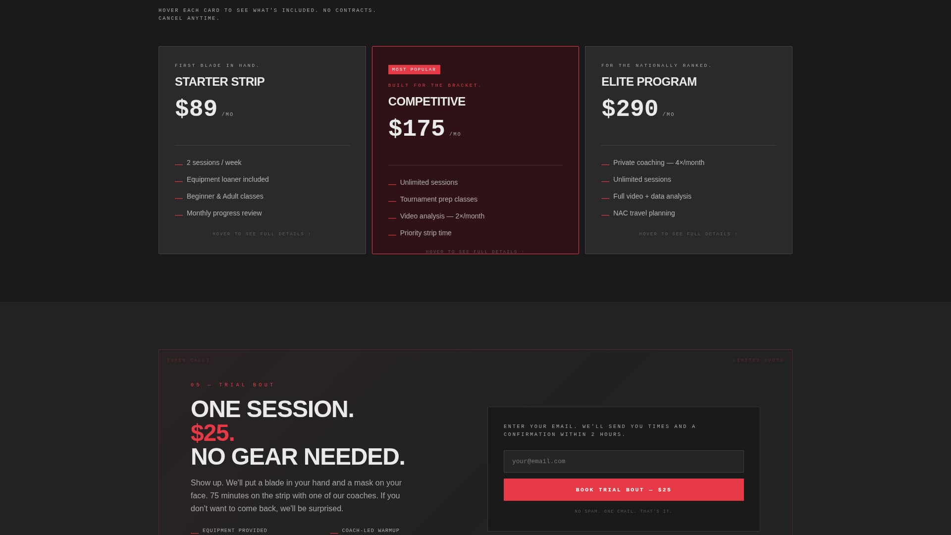 Fencing Booking Website Template