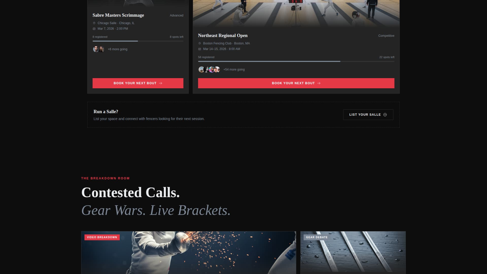 Foil — Precision Competitive Fencing Landing Page Template