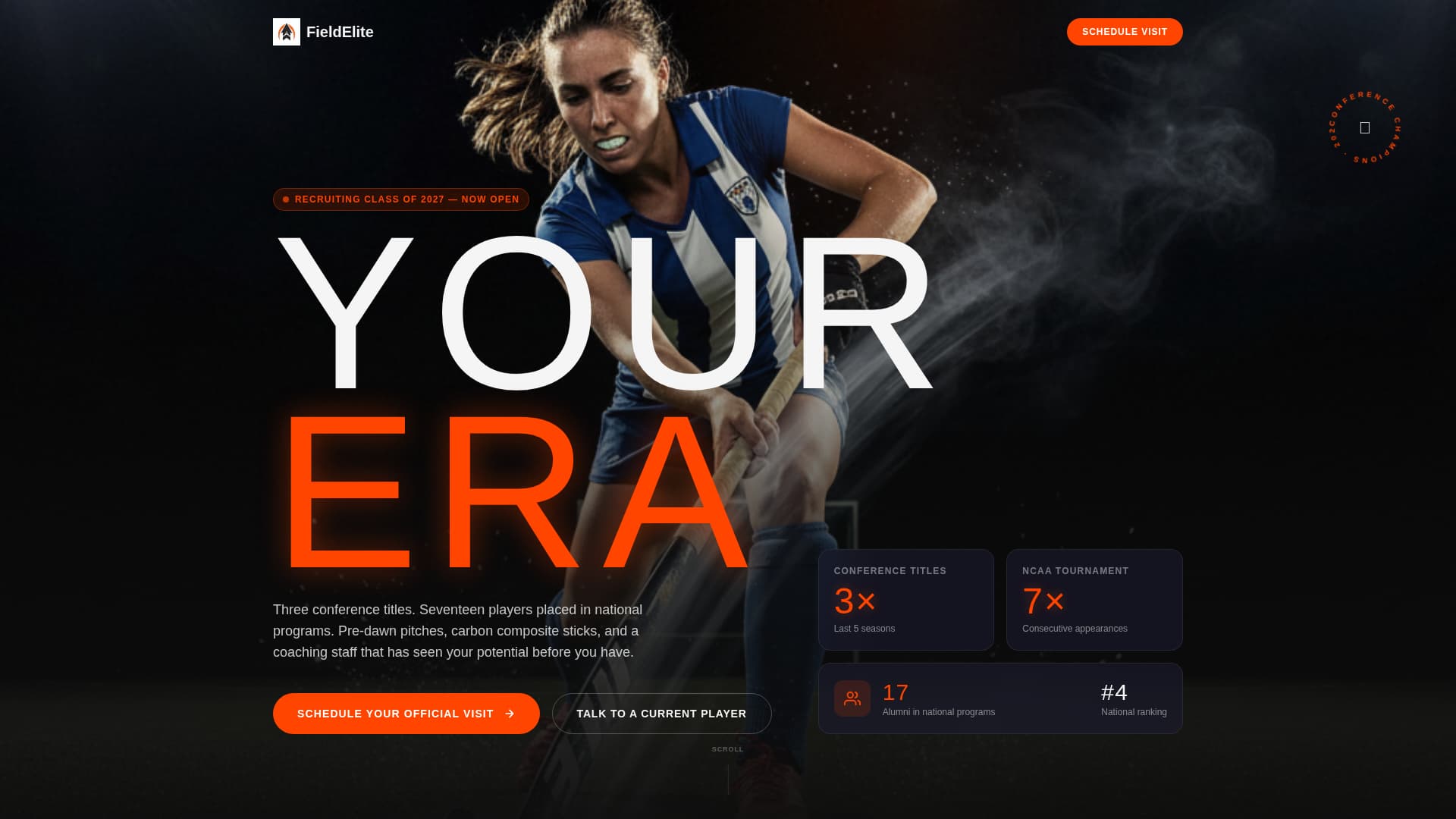 Field Hockey Leagues Booking Website Template