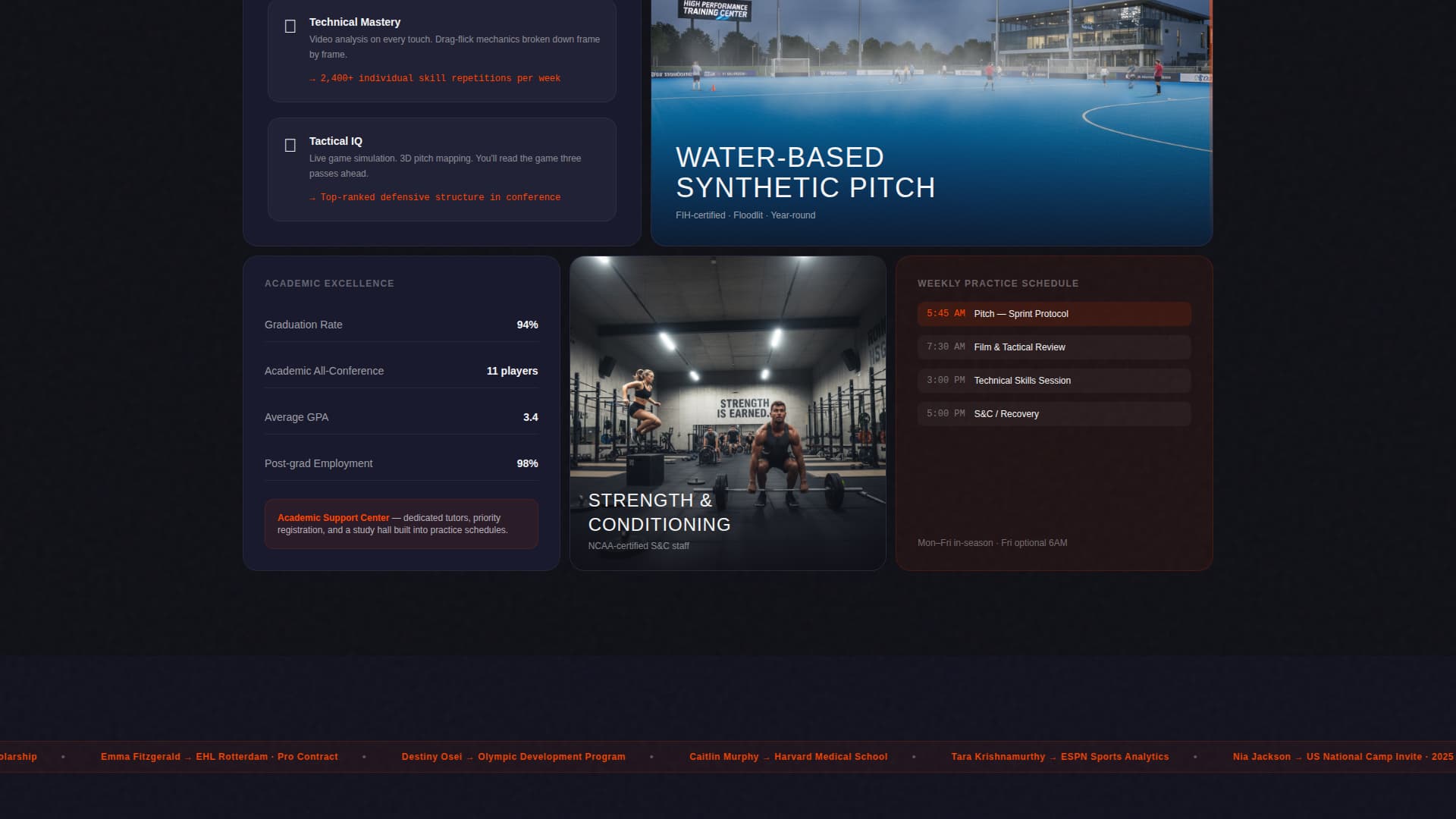 Field Hockey Leagues Booking Website Template