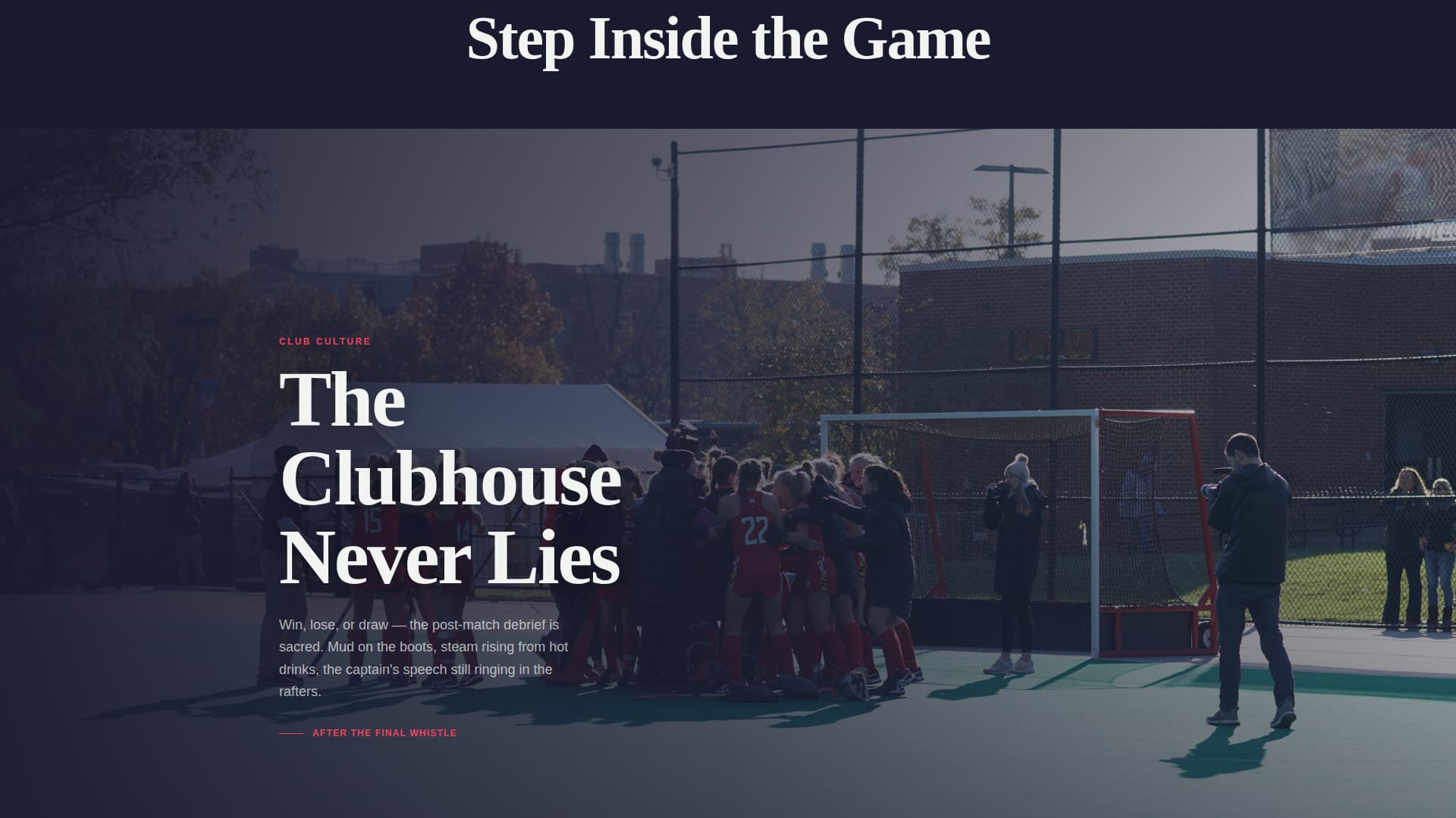 Field Hockey Booking Website Template
