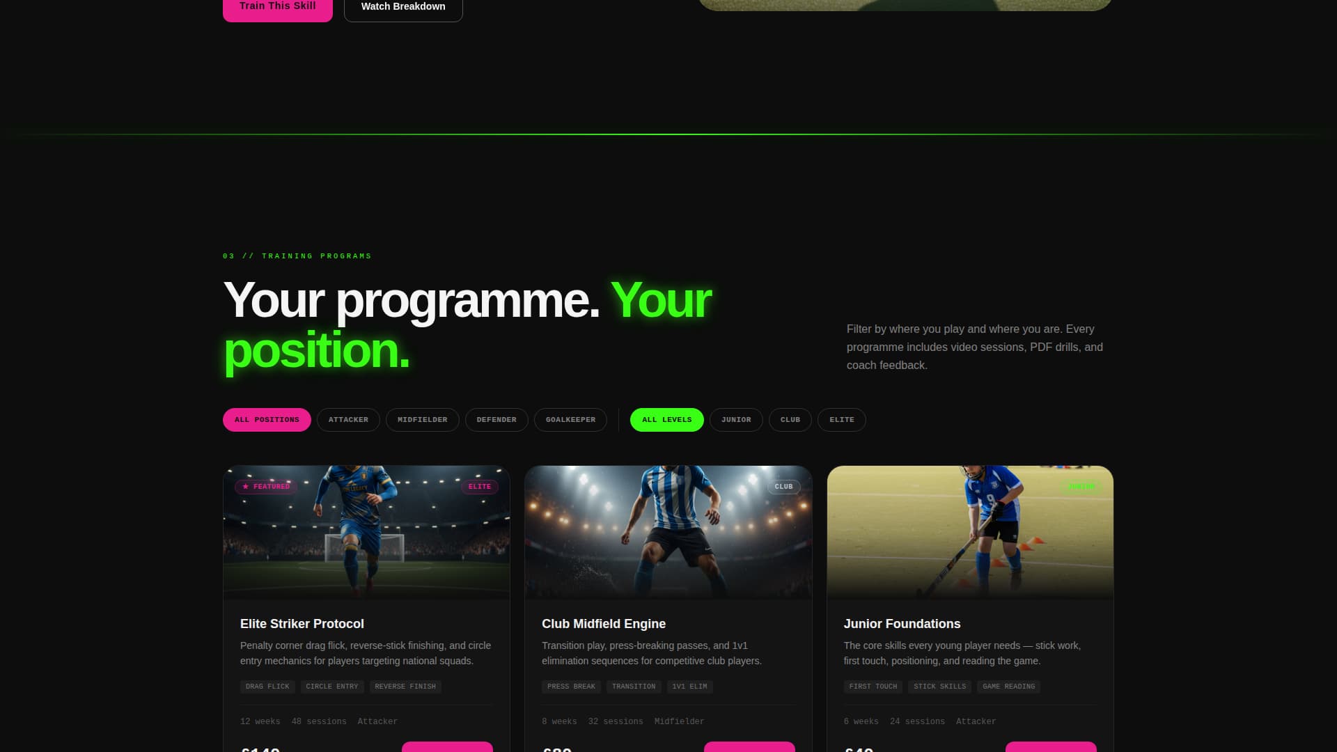 Field Hockey Leagues Advanced Professional Website Template