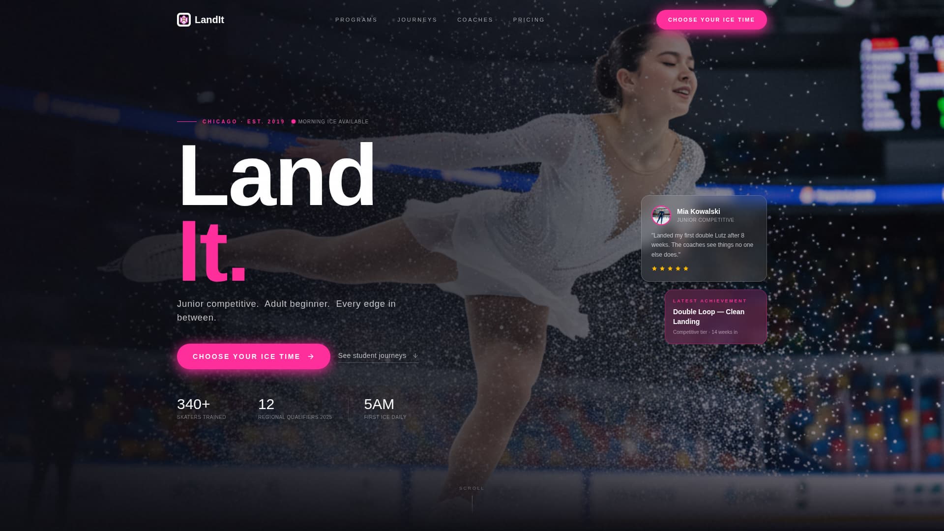 Axel - Dynamic Skating Landing Page Template