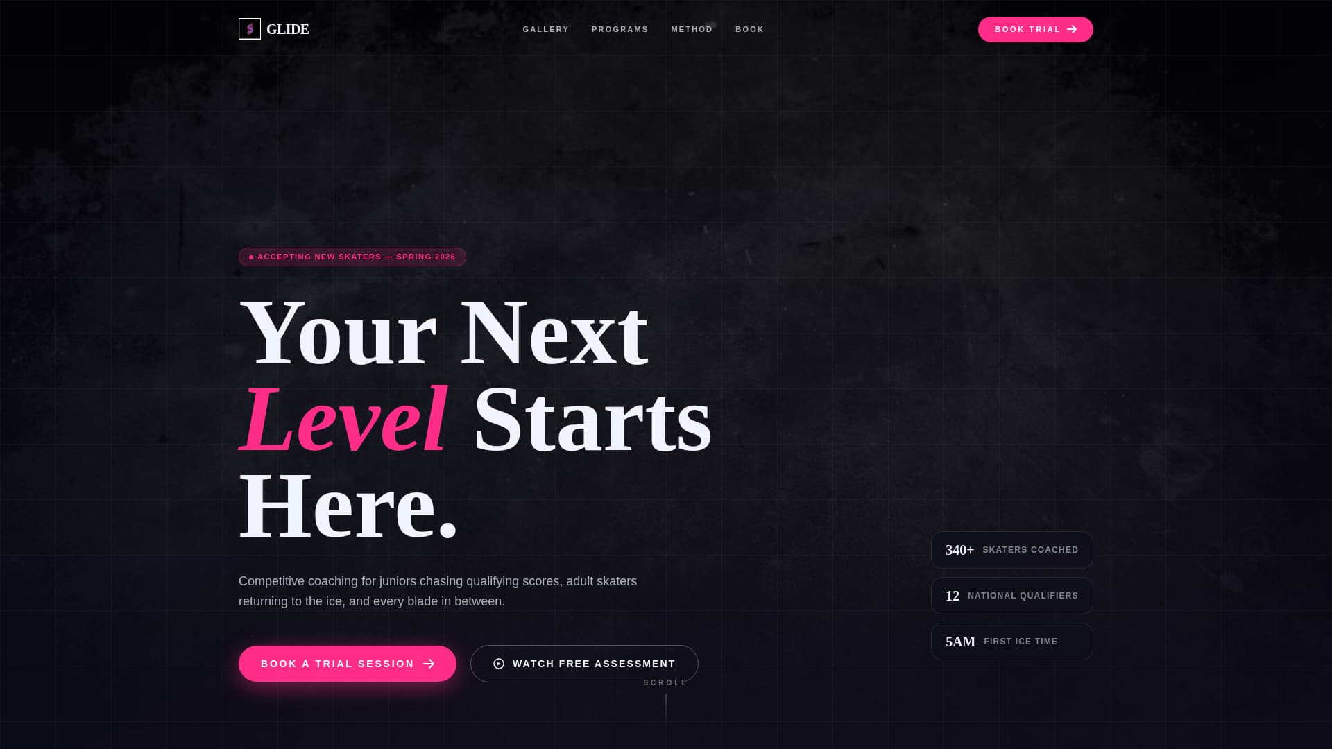 Figure Skating Booking Website Template
