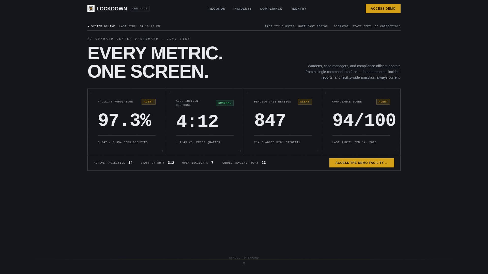 Lockdown - Powerful Corrections Landing Page Template